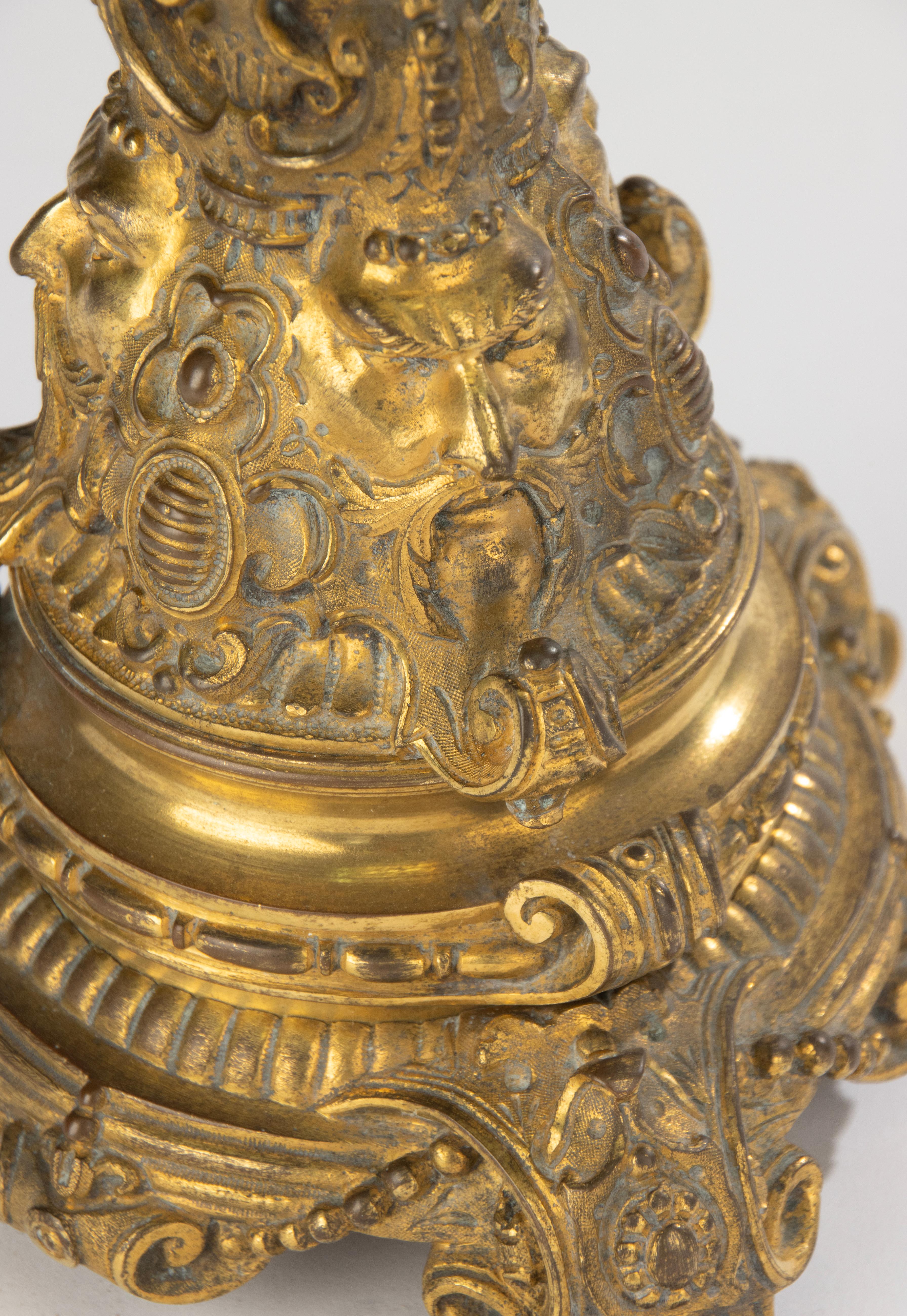 Late 19th Century French Centerpiece - Bronze - Putto with Crystal Dish For Sale 8