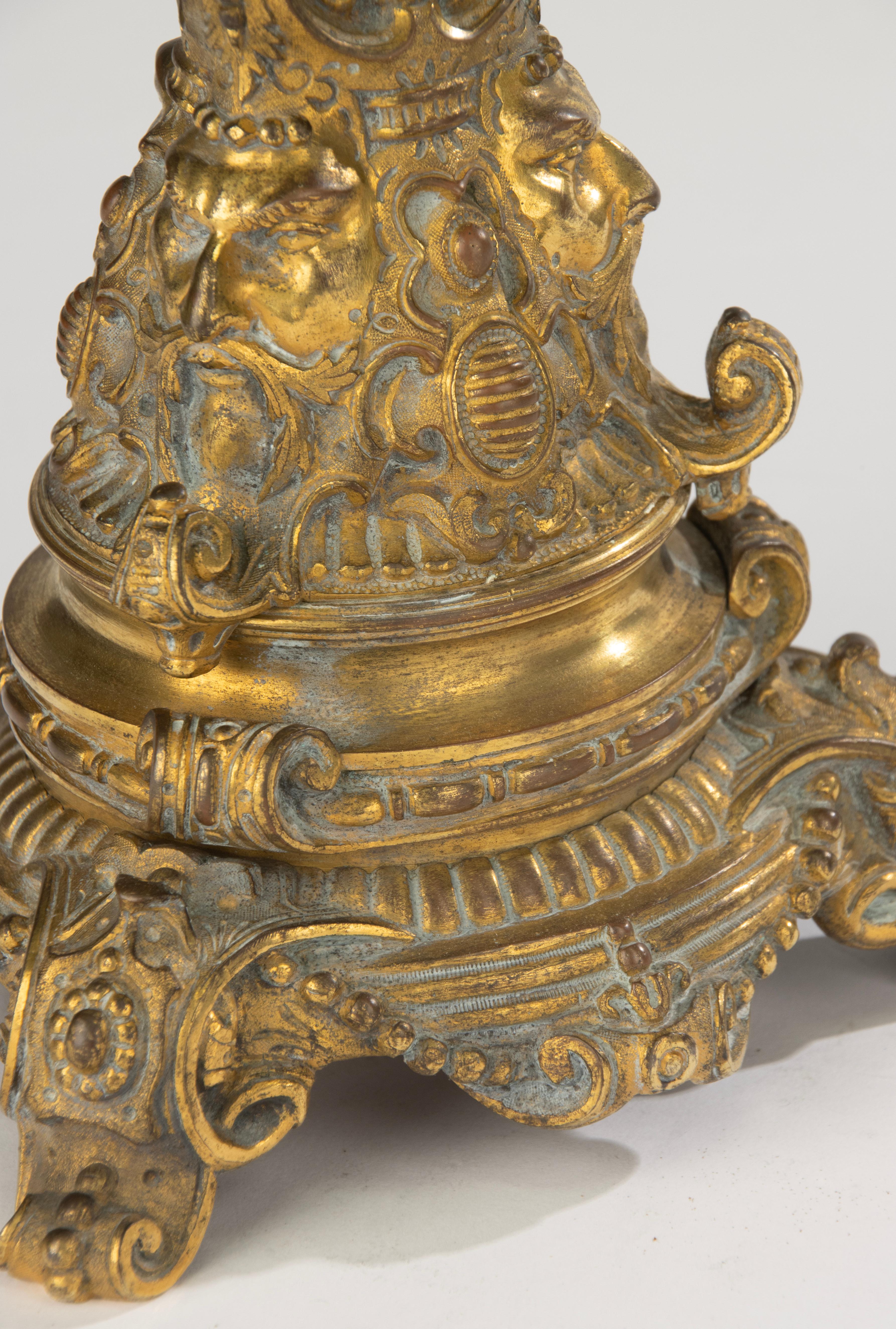 Late 19th Century French Centerpiece - Bronze - Putto with Crystal Dish For Sale 11