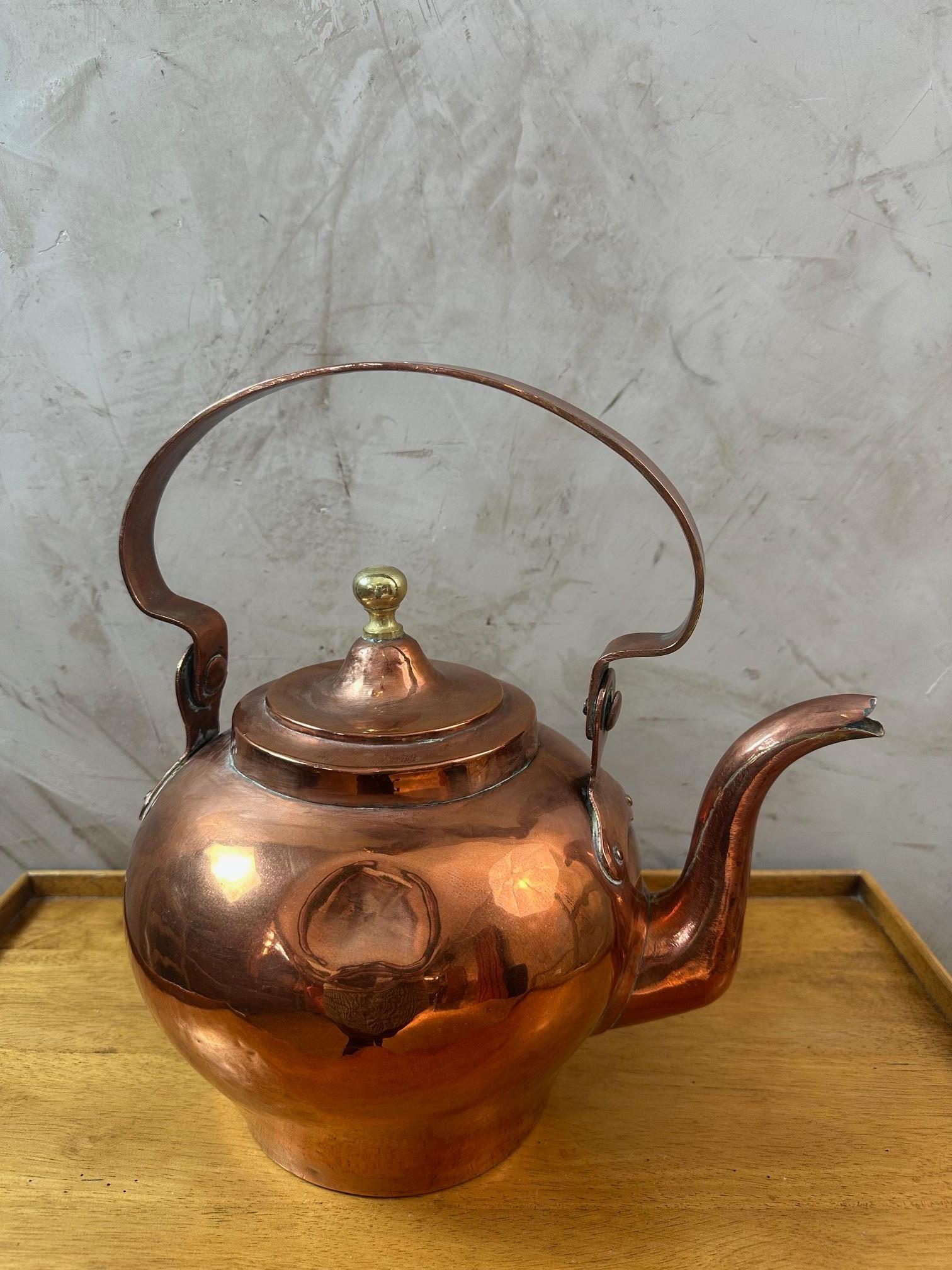 Cuivre Bouilloire en cuivre française de la fin du XIXe siècle, 1890 en vente