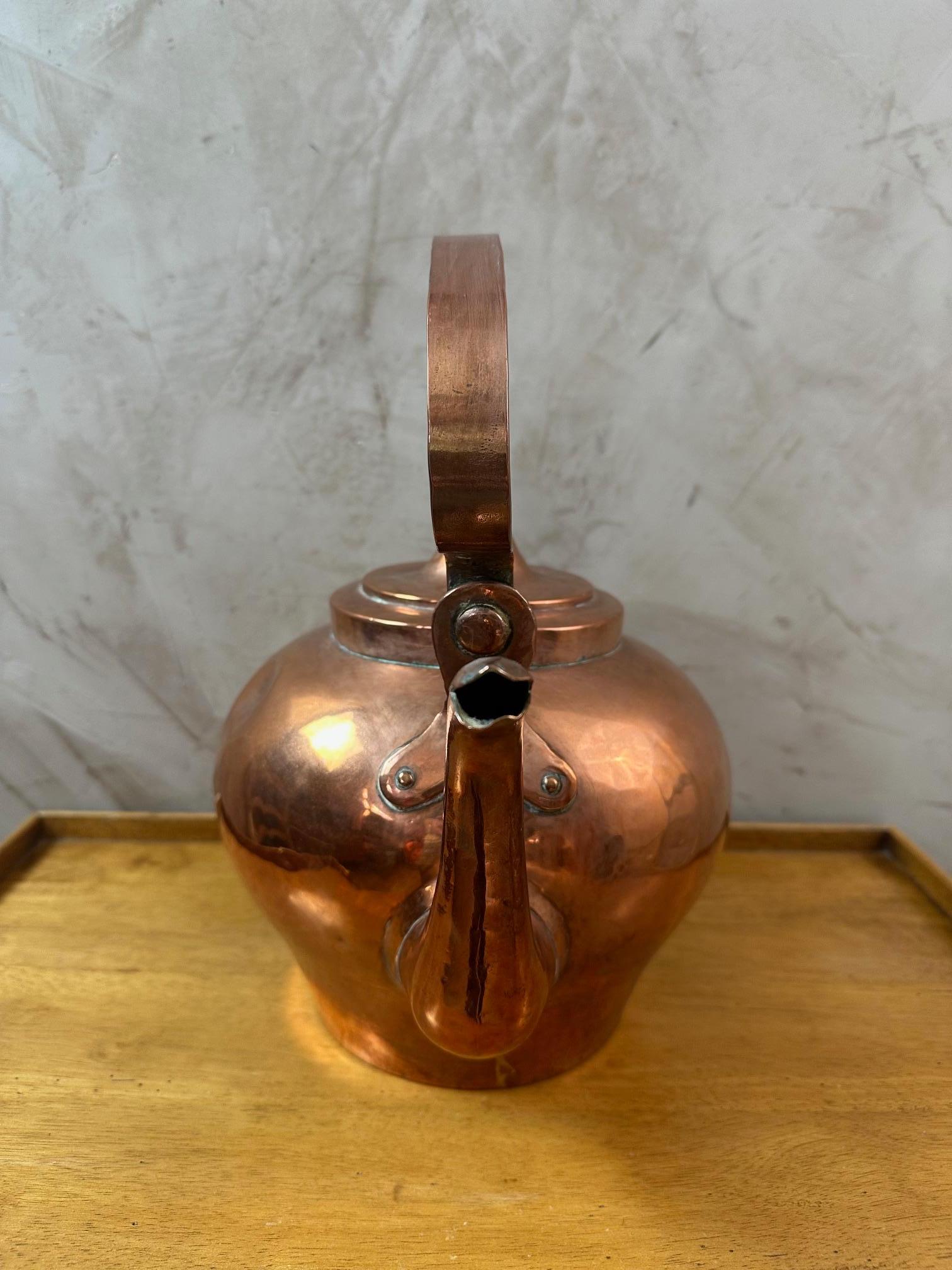 Bouilloire en cuivre française de la fin du XIXe siècle, 1890 en vente 1