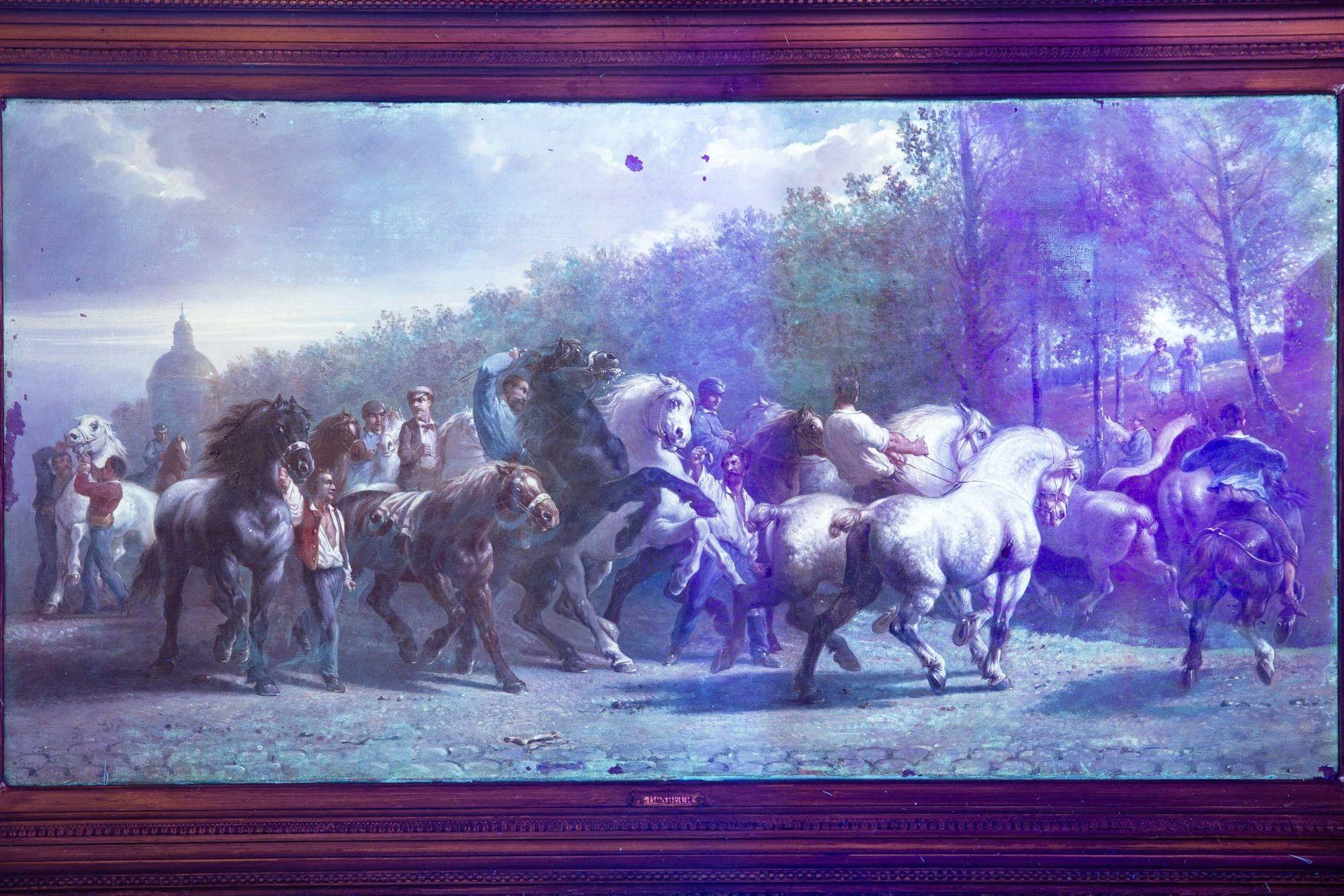 Late 19th Century French Copy of Rosa Bonheur’s “Horse Fair” Painting For Sale 9