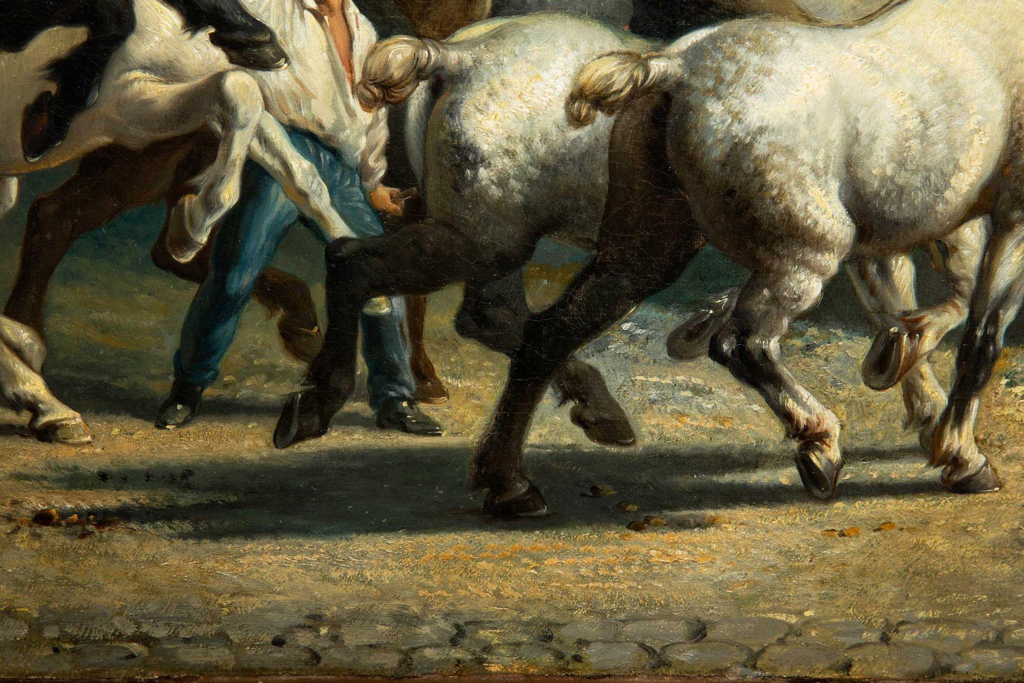 Late 19th Century French Copy of Rosa Bonheur’s “Horse Fair” Painting For Sale 12