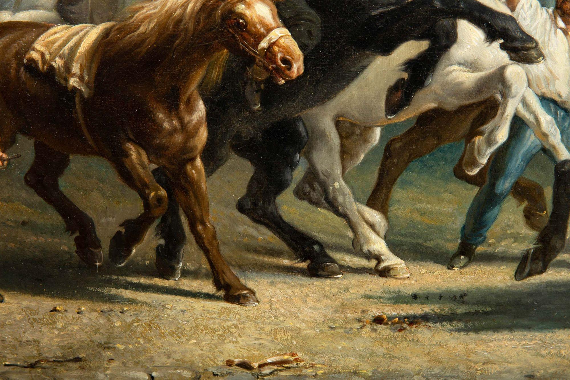 Late 19th Century French Copy of Rosa Bonheur’s “Horse Fair” Painting For Sale 13