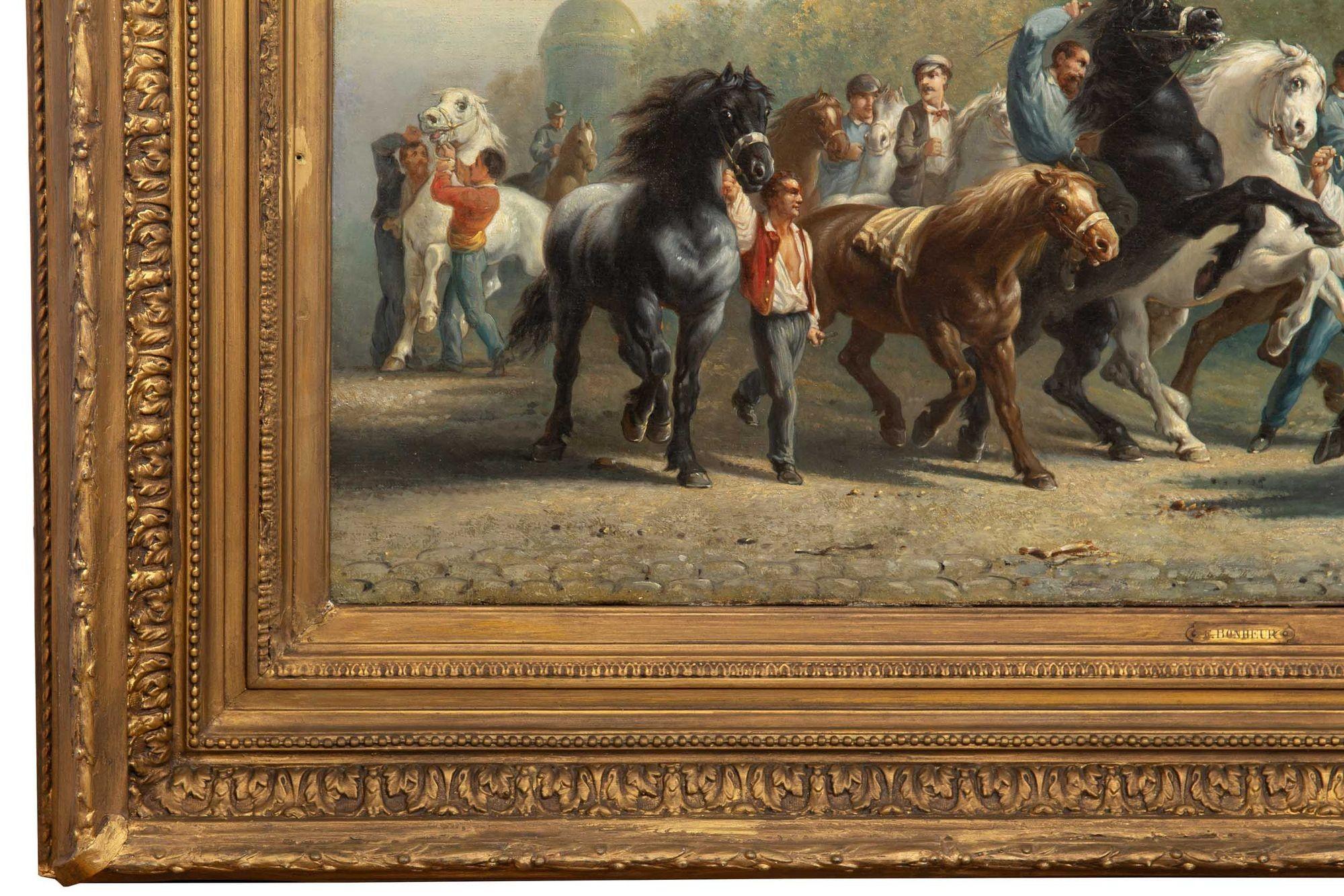 Late 19th Century French Copy of Rosa Bonheur’s “Horse Fair” Painting For Sale 14