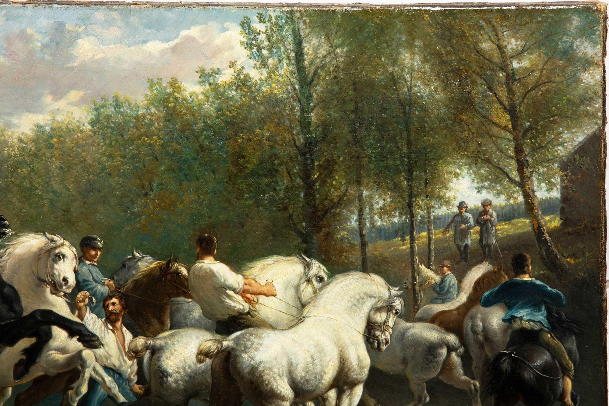 Late 19th Century French Copy of Rosa Bonheur’s “Horse Fair” Painting For Sale 1
