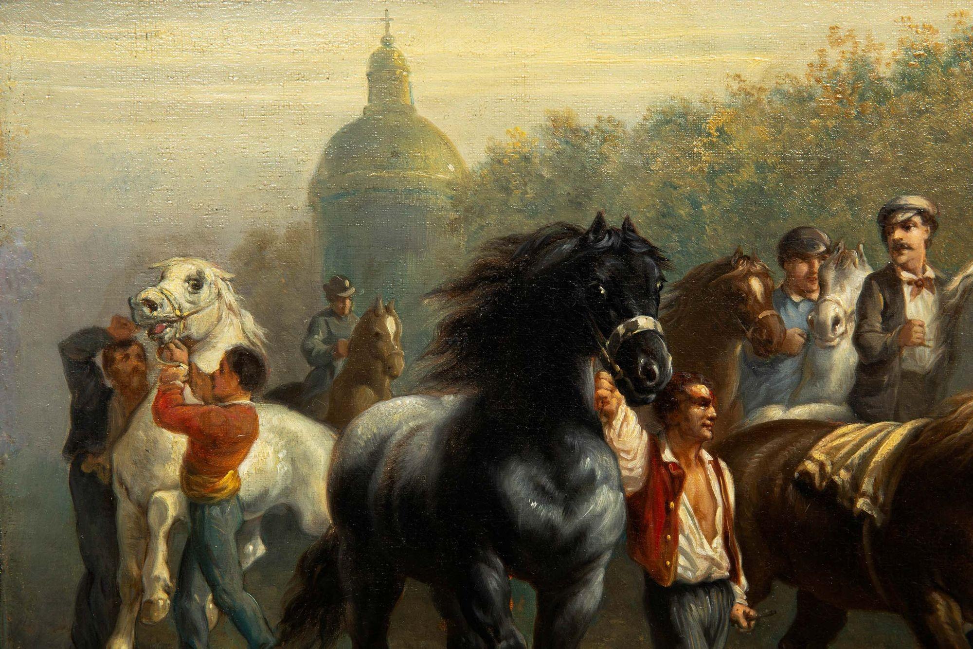 Late 19th Century French Copy of Rosa Bonheur’s “Horse Fair” Painting For Sale 2