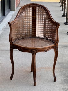 Late 19th Century French Corner Walnut Caned Chair
