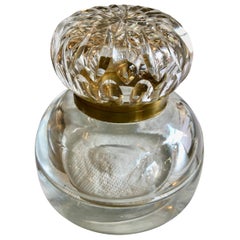 Encrier en cristal taillé et bronze doré de la fin du XIXe siècle