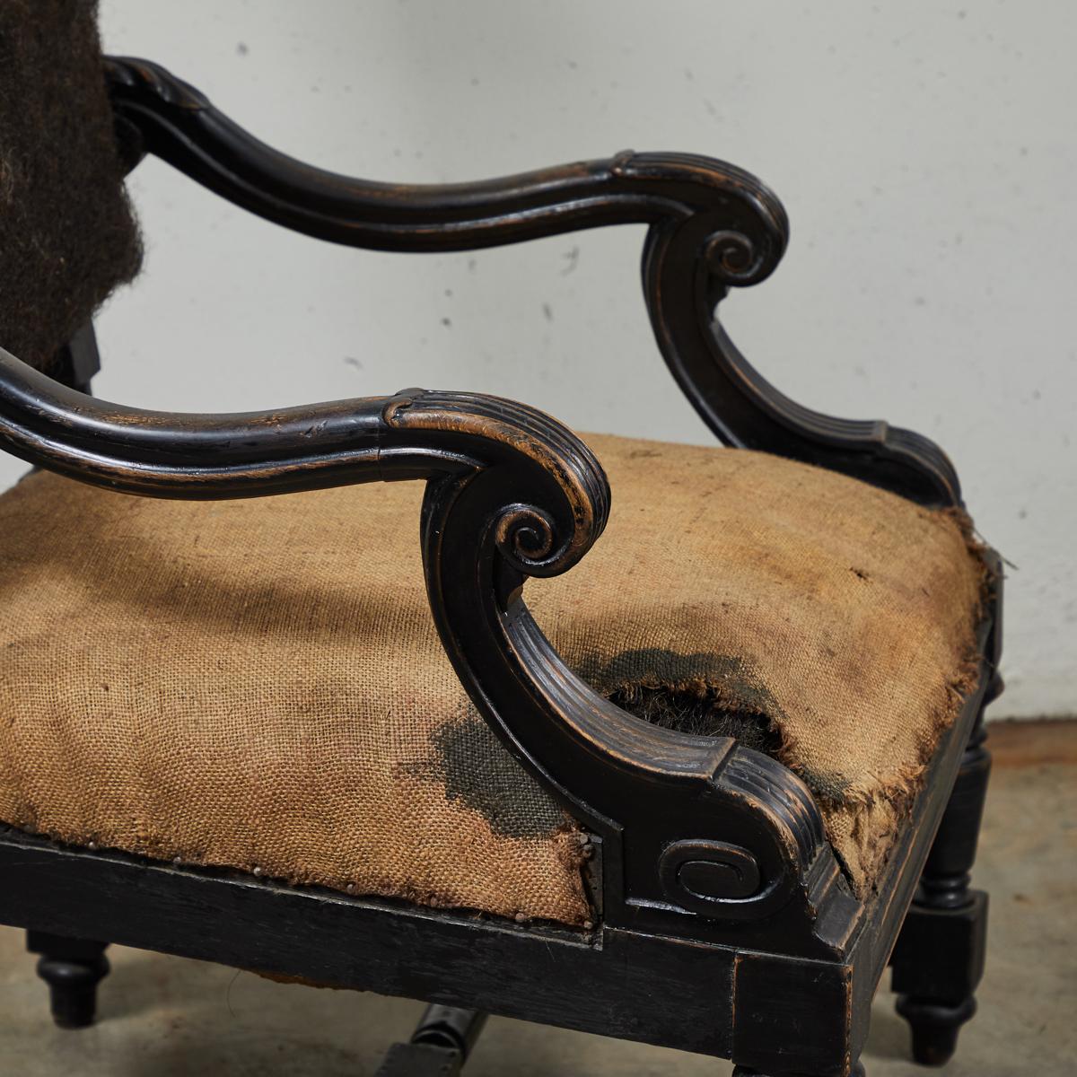 Late 19th Century French Deconstructed Upholstered Armchair In Good Condition In Los Angeles, CA