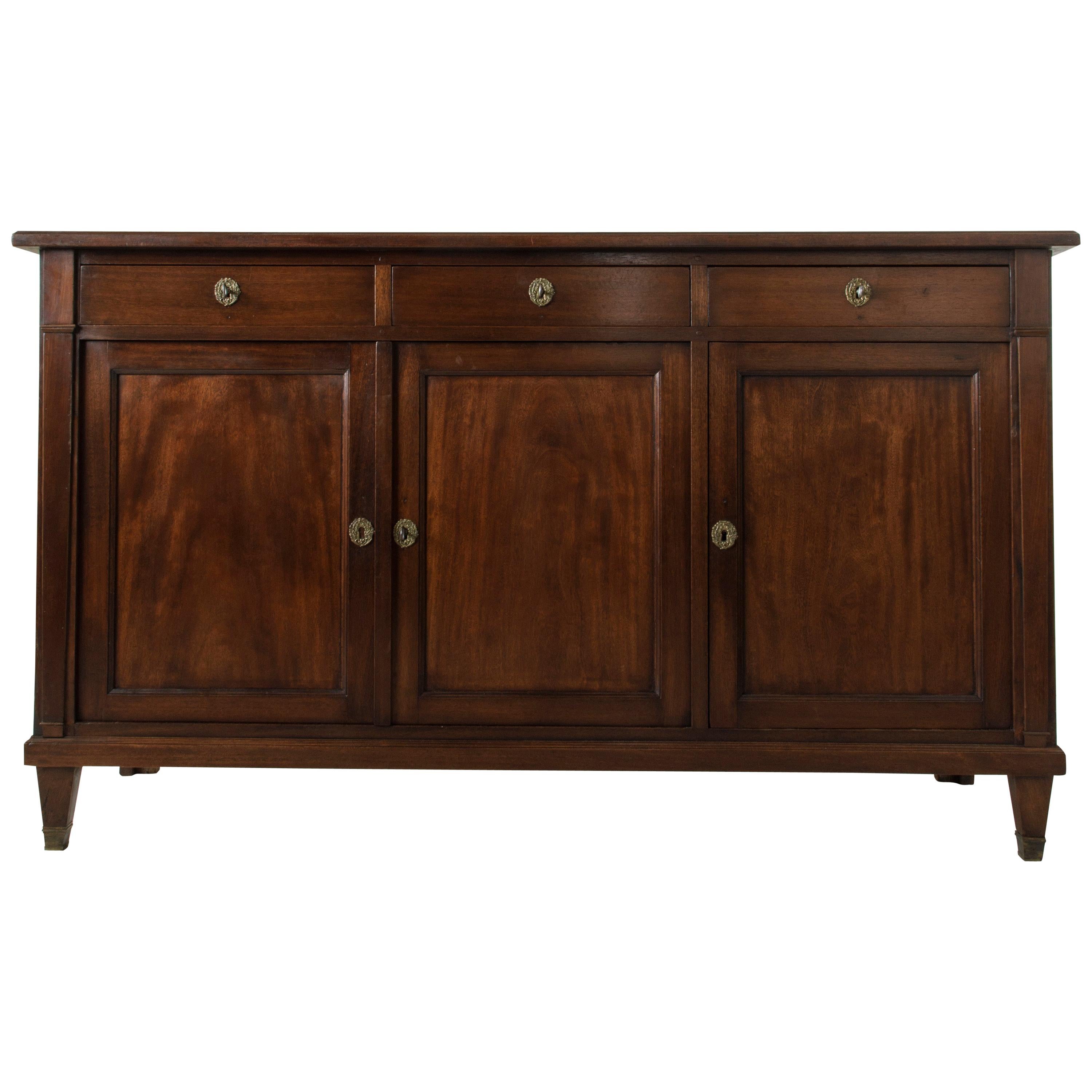 Late 19th Century French Directoire Style Mahogany Enfilade, Sideboard, Buffet