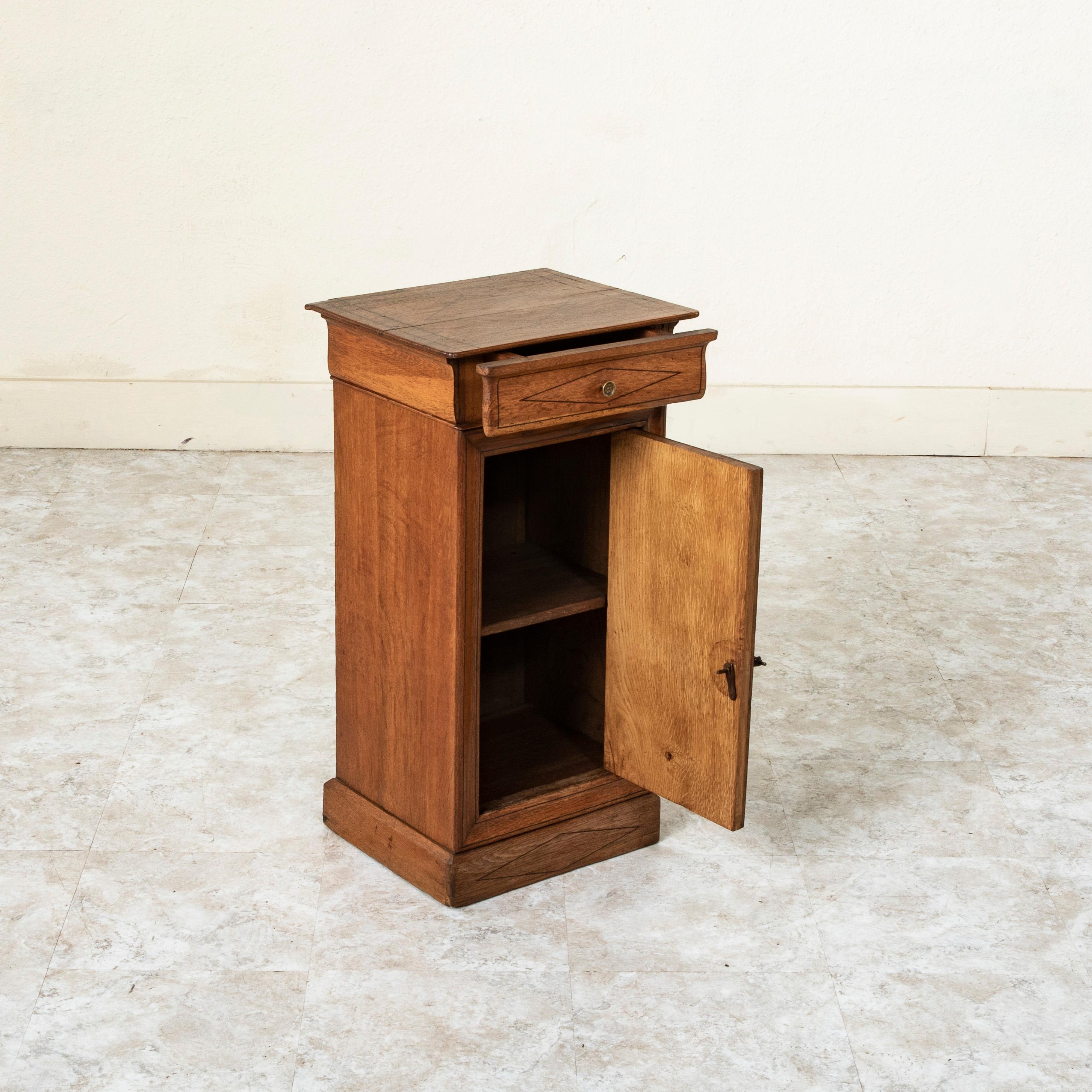 Late 19th Century French Directoire Style Oak Nightstand or Side Table 3