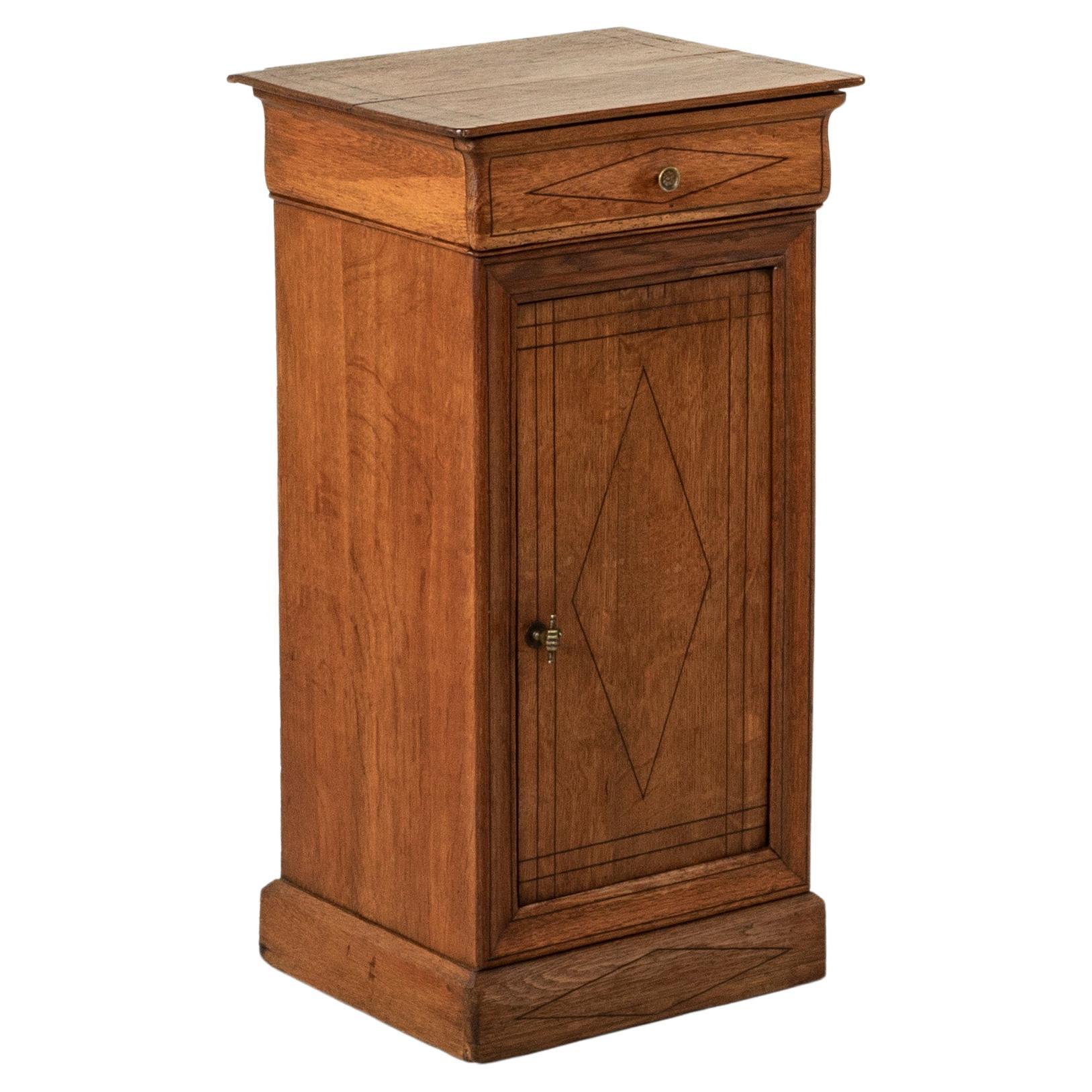 Late 19th Century French Directoire Style Oak Nightstand or Side Table