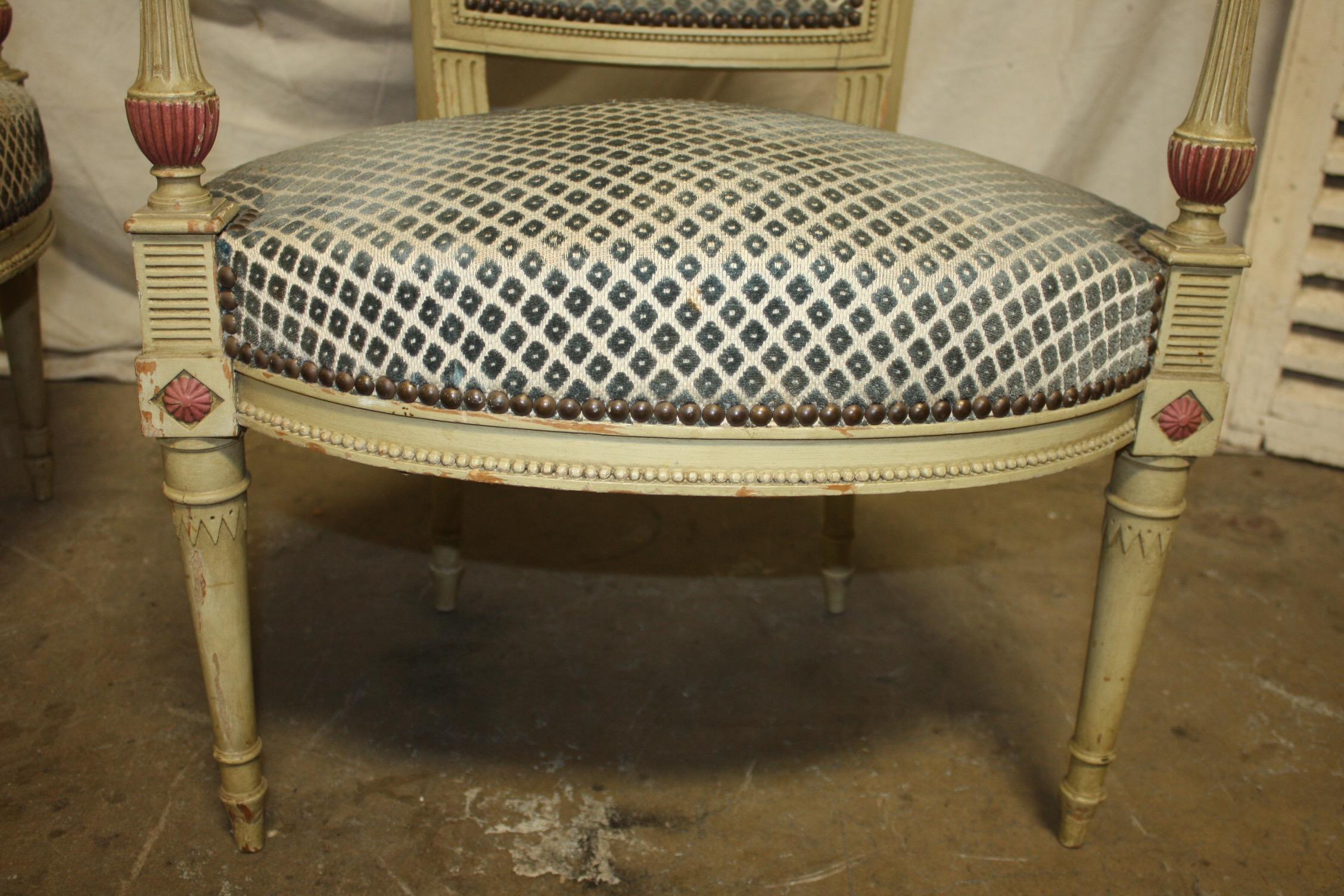 Late 19th Century French Directoire Style Pair of Armchairs 6
