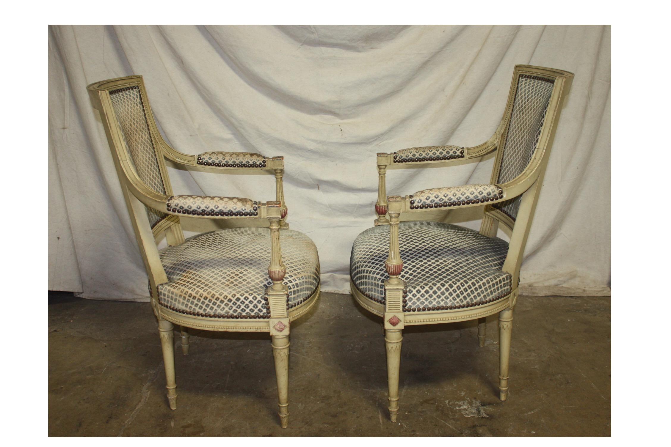 Late 19th Century French Directoire Style Pair of Armchairs 2
