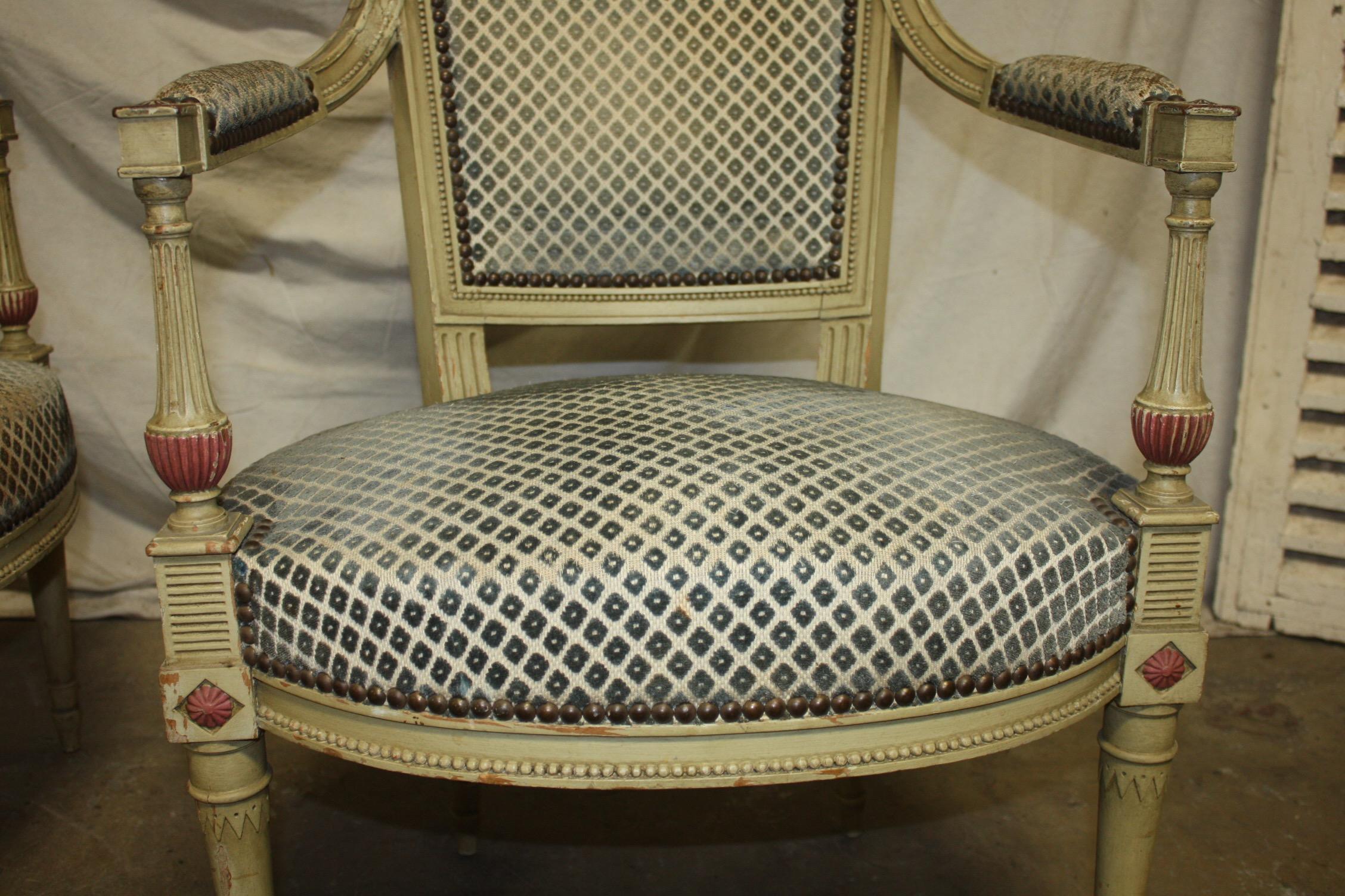 Late 19th Century French Directoire Style Pair of Armchairs 5