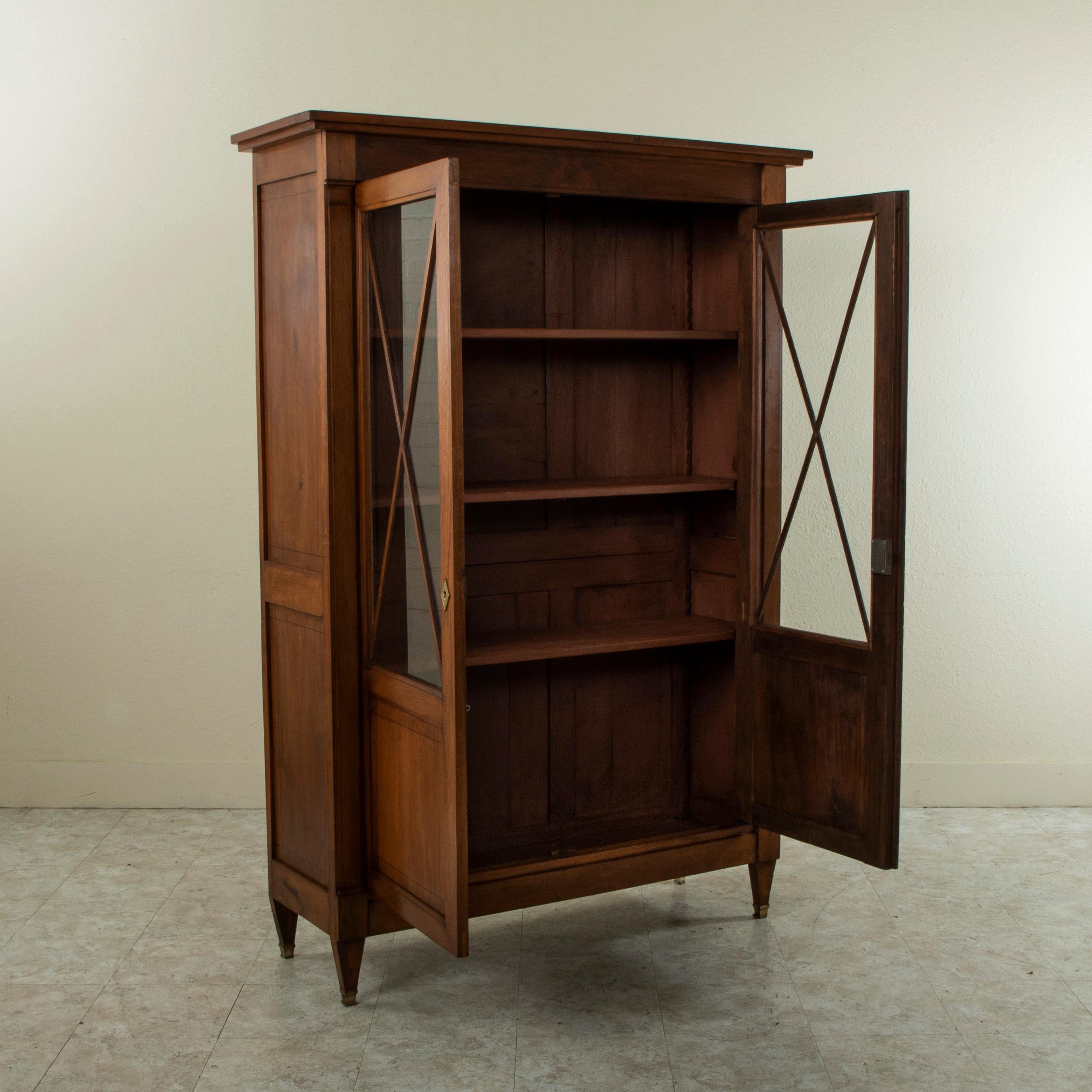 Late 19th Century French Directoire Style Walnut Bookcase or Vitrine 2