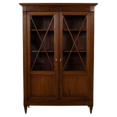 Late 19th Century French Directoire Style Walnut Bookcase or Vitrine