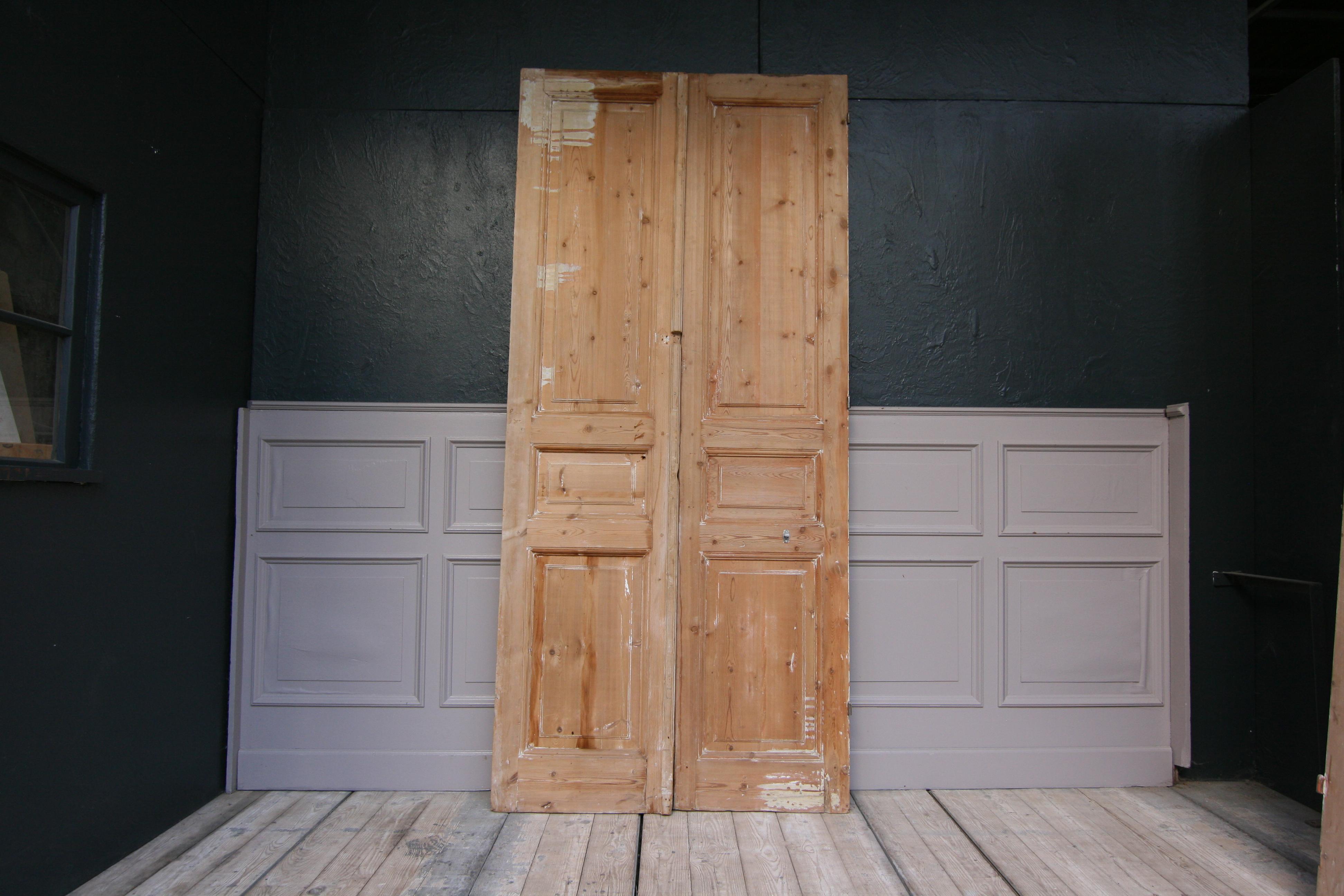 Late 19th Century French Double Door Made of Pine In Fair Condition In Dusseldorf, DE