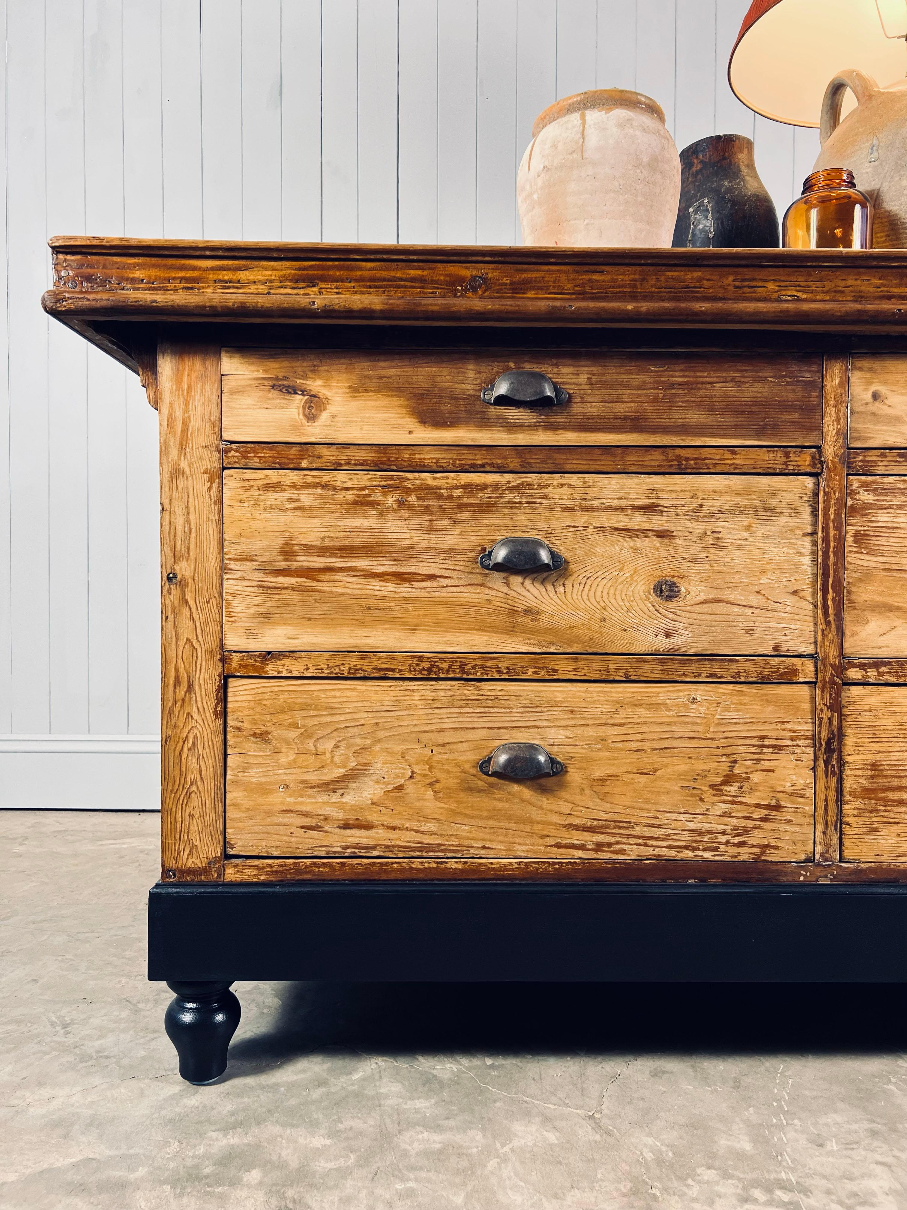 Late 19th Century French Drapers Table / Kitchen Island For Sale 5