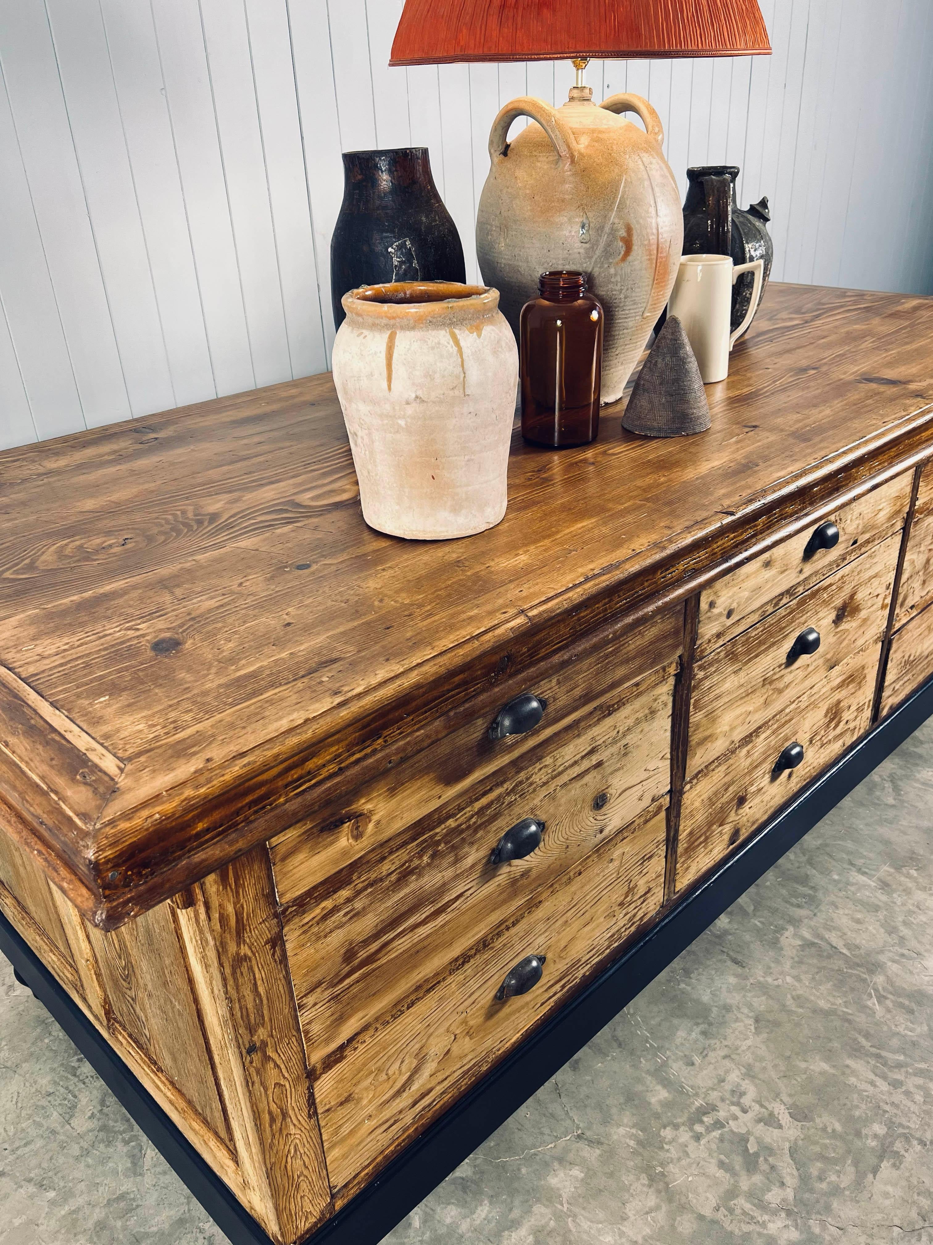 Late 19th Century French Drapers Table / Kitchen Island For Sale 6