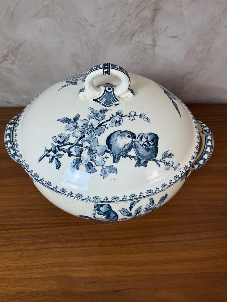 Zuppiera di Sarreguemines in terracotta francese della fine del XIX secolo, anni 1890 in vendita 11