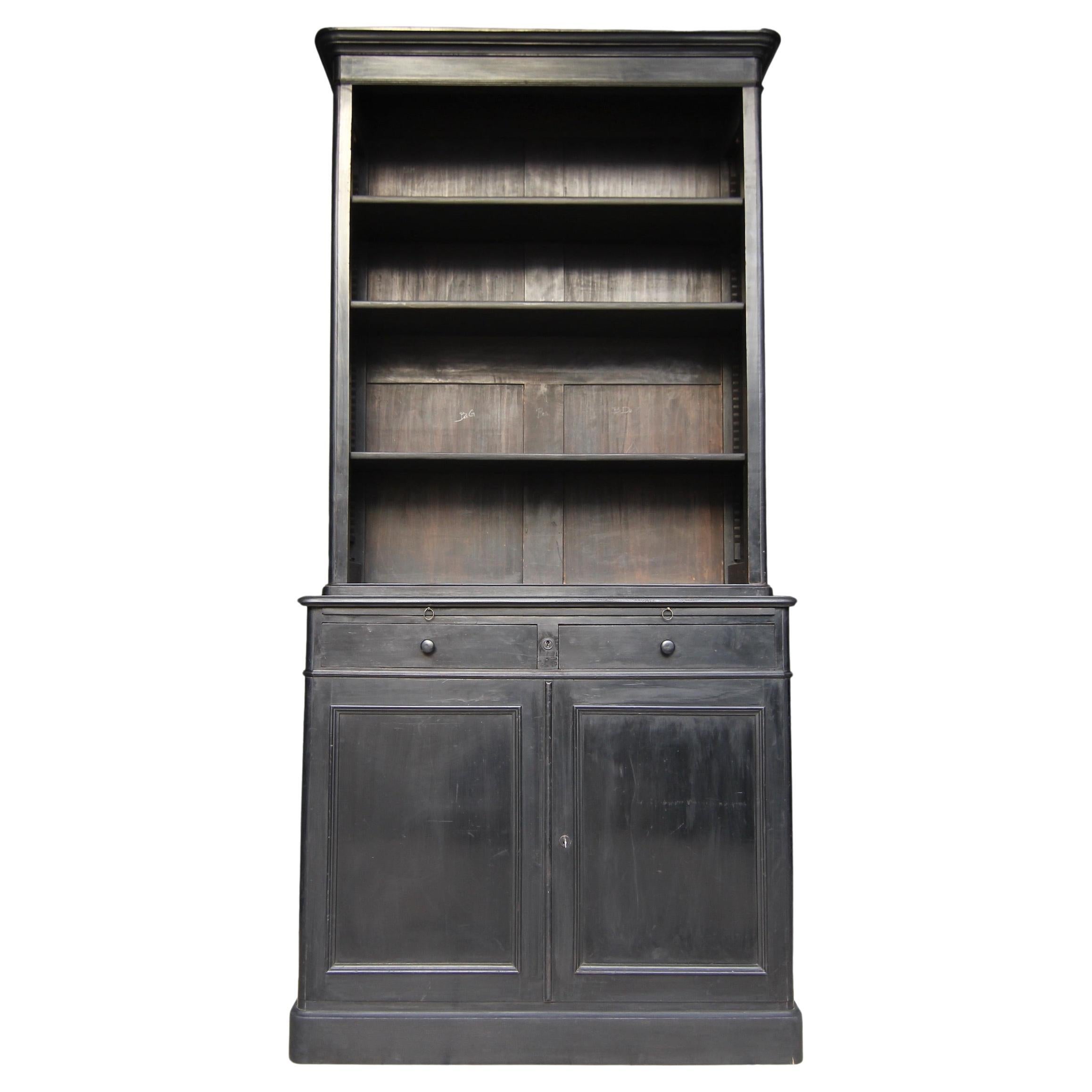 Late 19th Century French Ebonized Bookcase