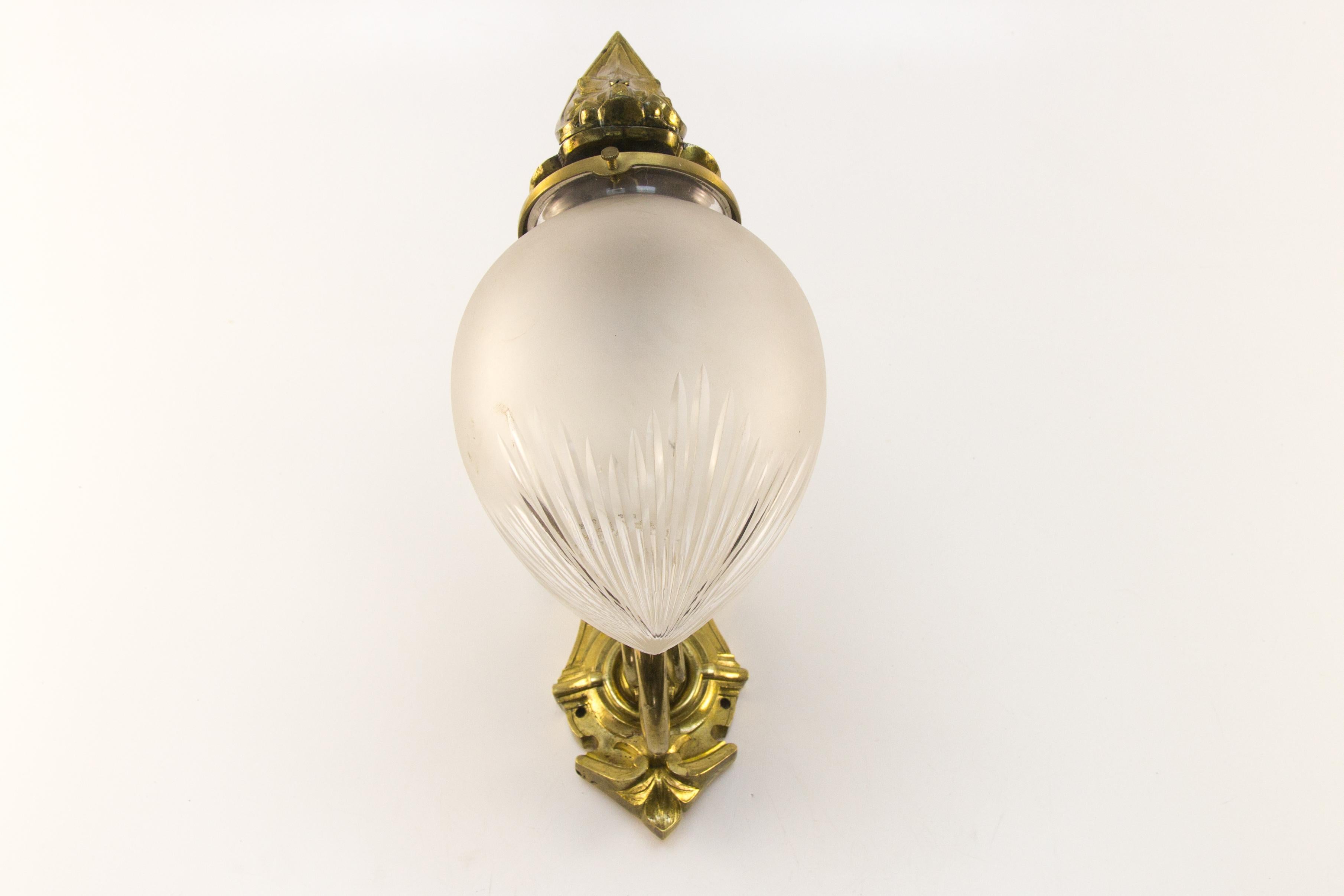Late 19th Century French Electrified Gas Wall Light Sconce 1
