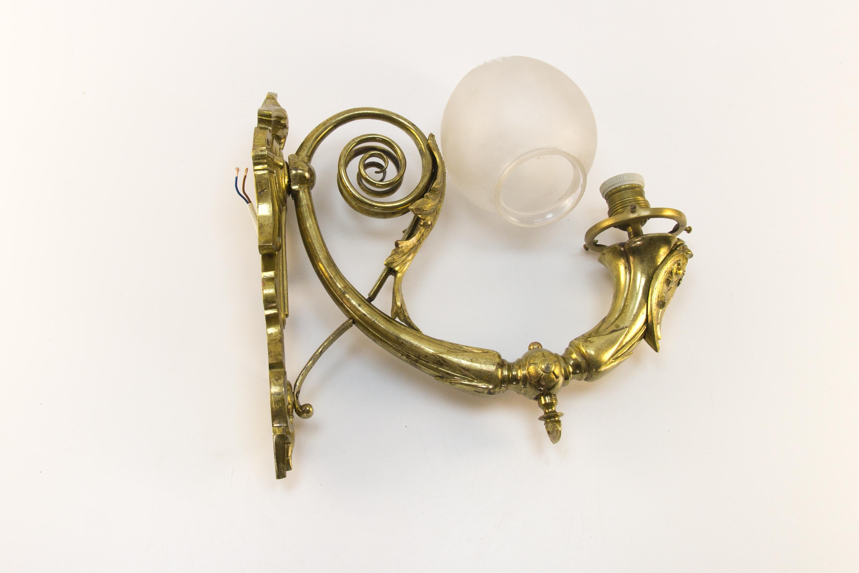 Late 19th Century French Electrified Gas Wall Light Sconce 3