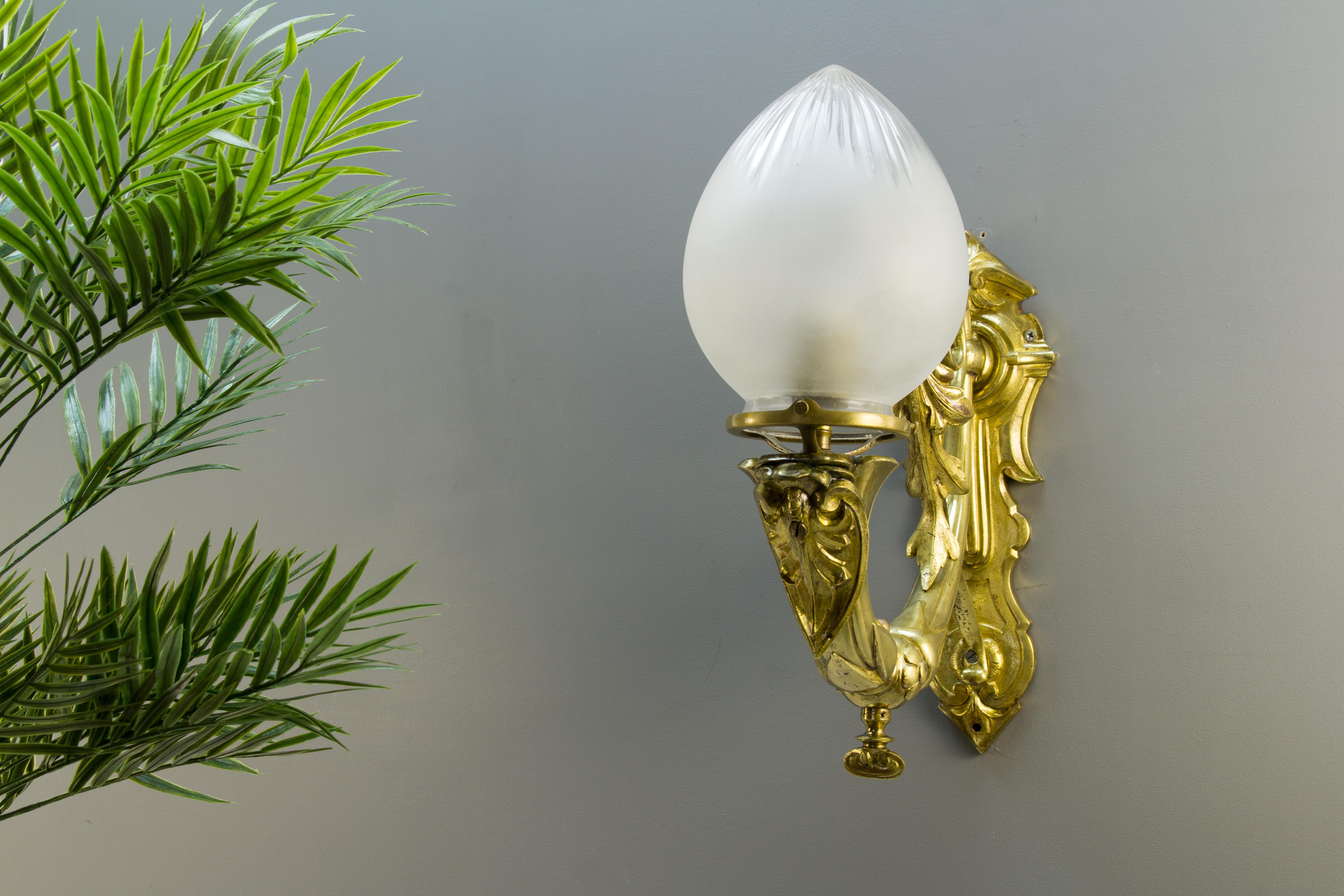 Late 19th Century French Electrified Gas Wall Light Sconce 10