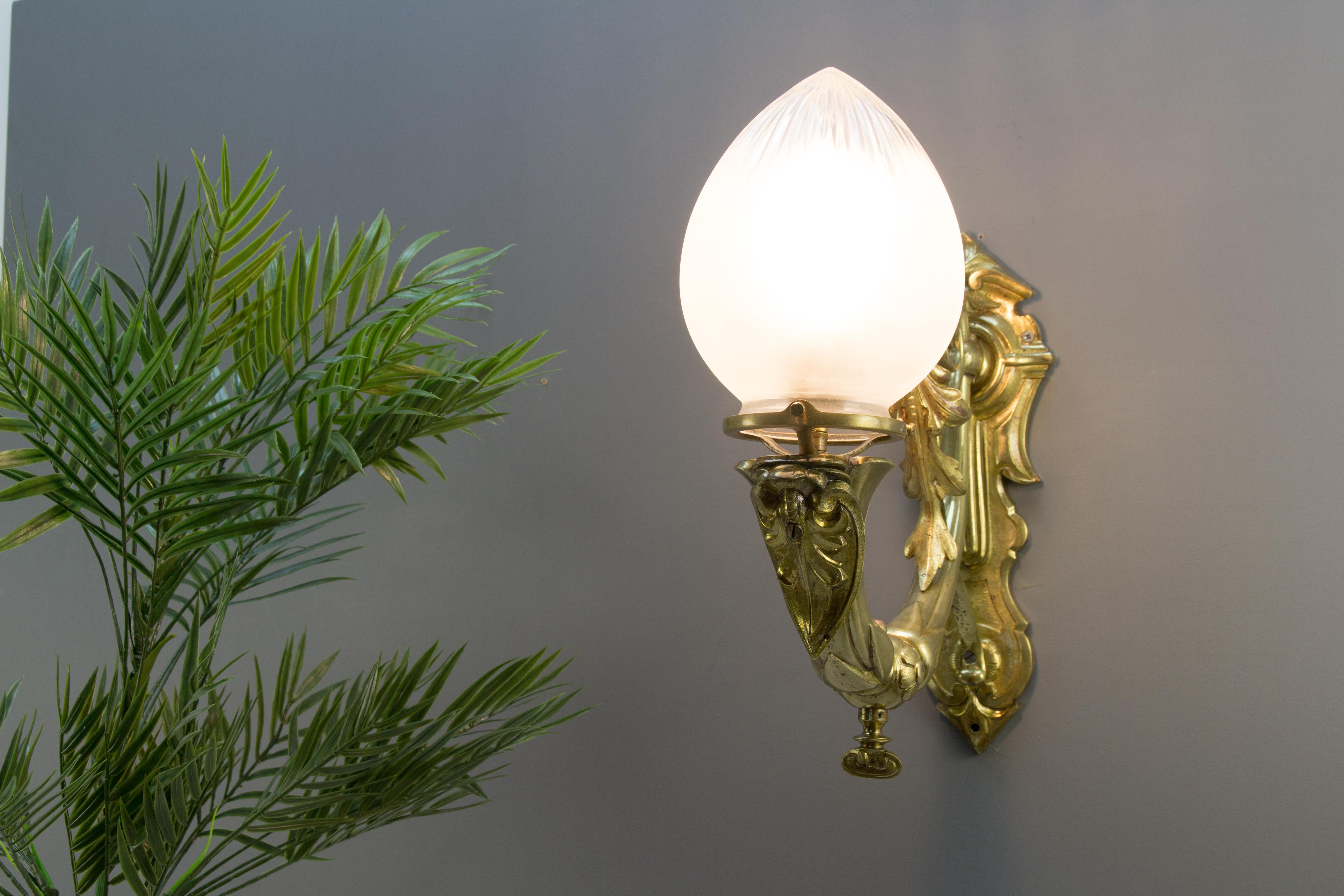 Late 19th Century French Electrified Gas Wall Light Sconce 11