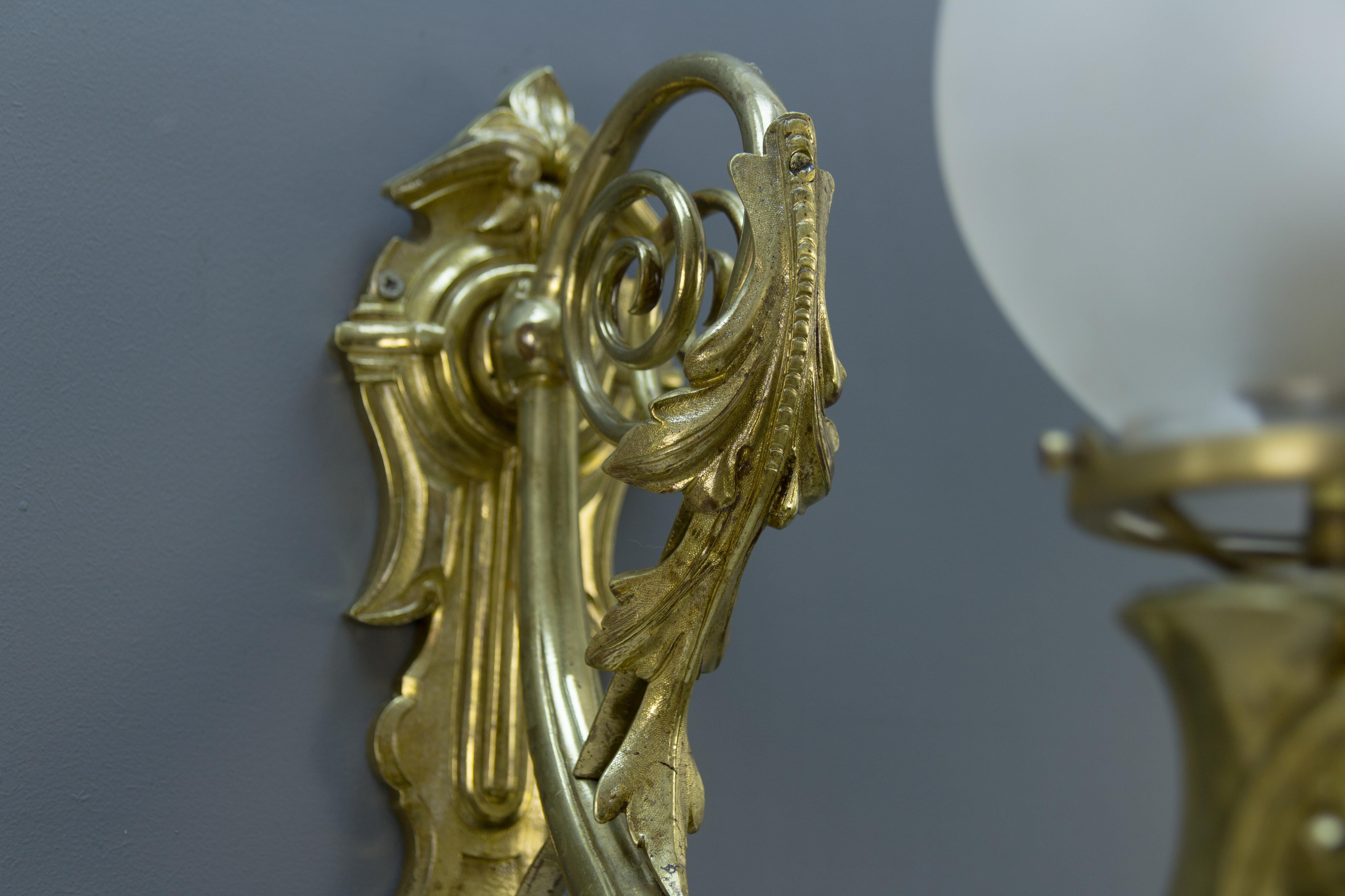 Belle Époque Late 19th Century French Electrified Gas Wall Light Sconce