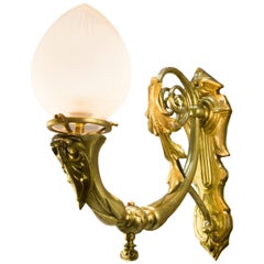 Late 19th Century French Electrified Gas Wall Light Sconce
