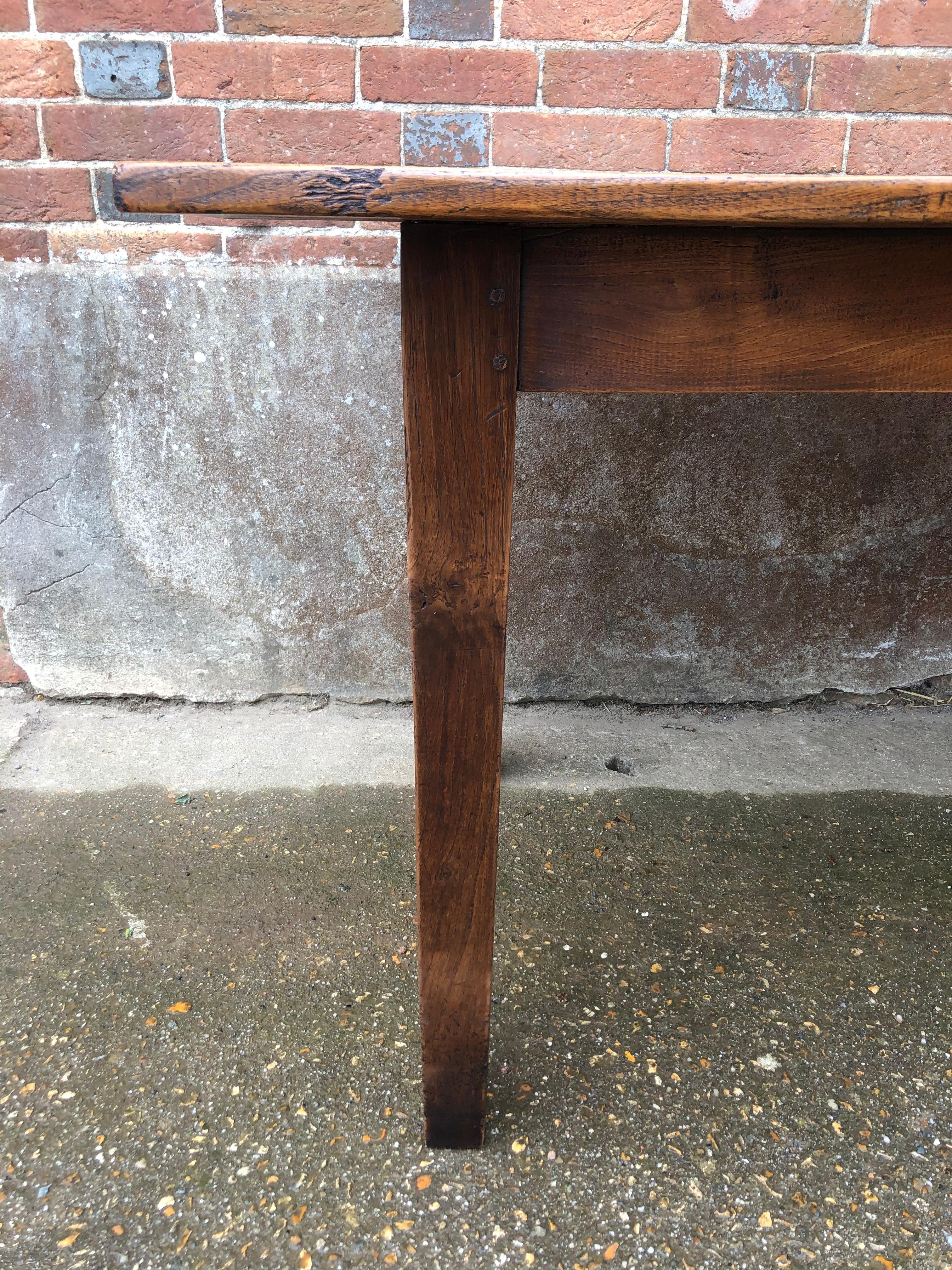 Late 19th Century French Elm Farm Table 1