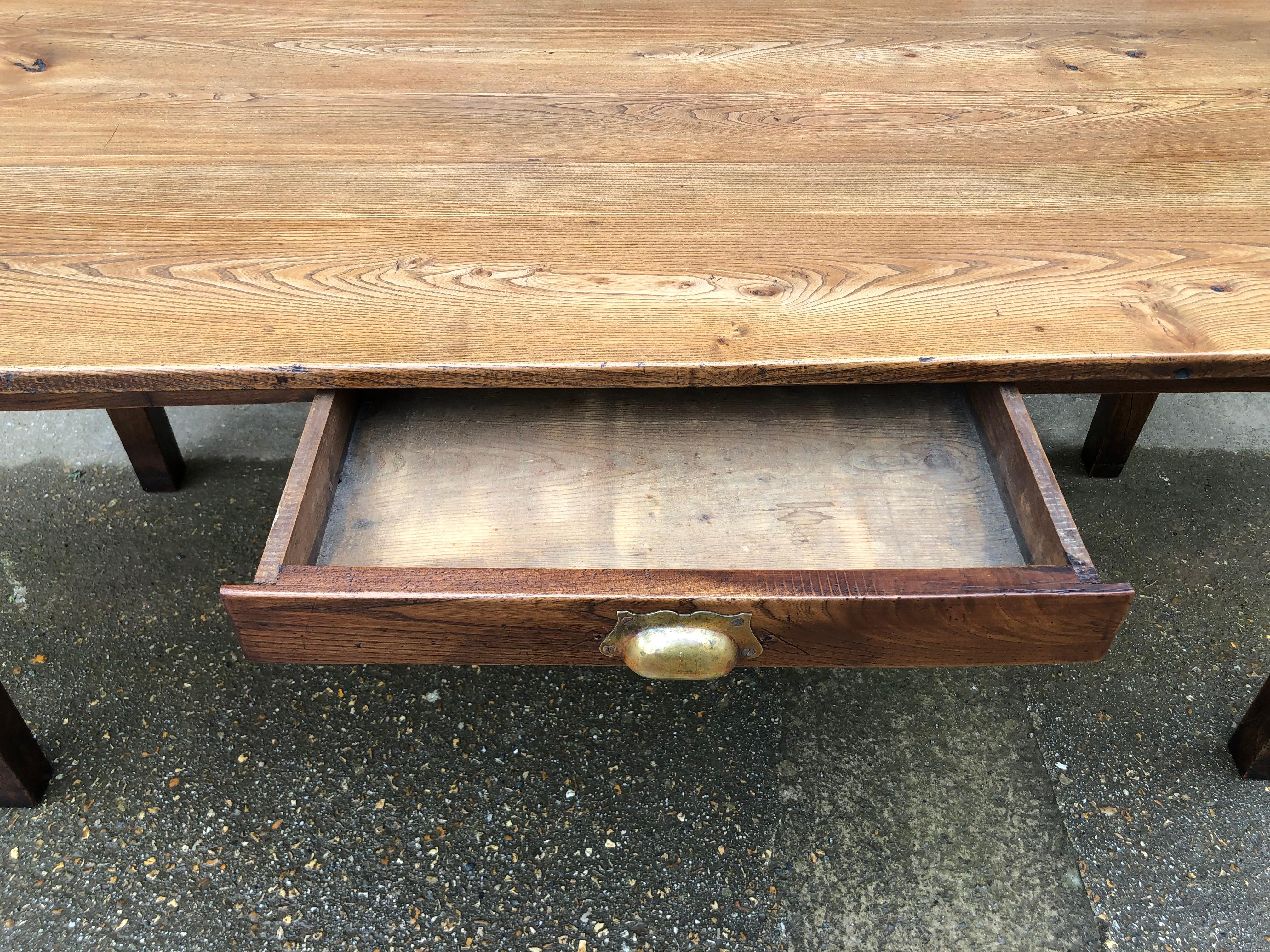 Late 19th Century French Elm Farm Table 4