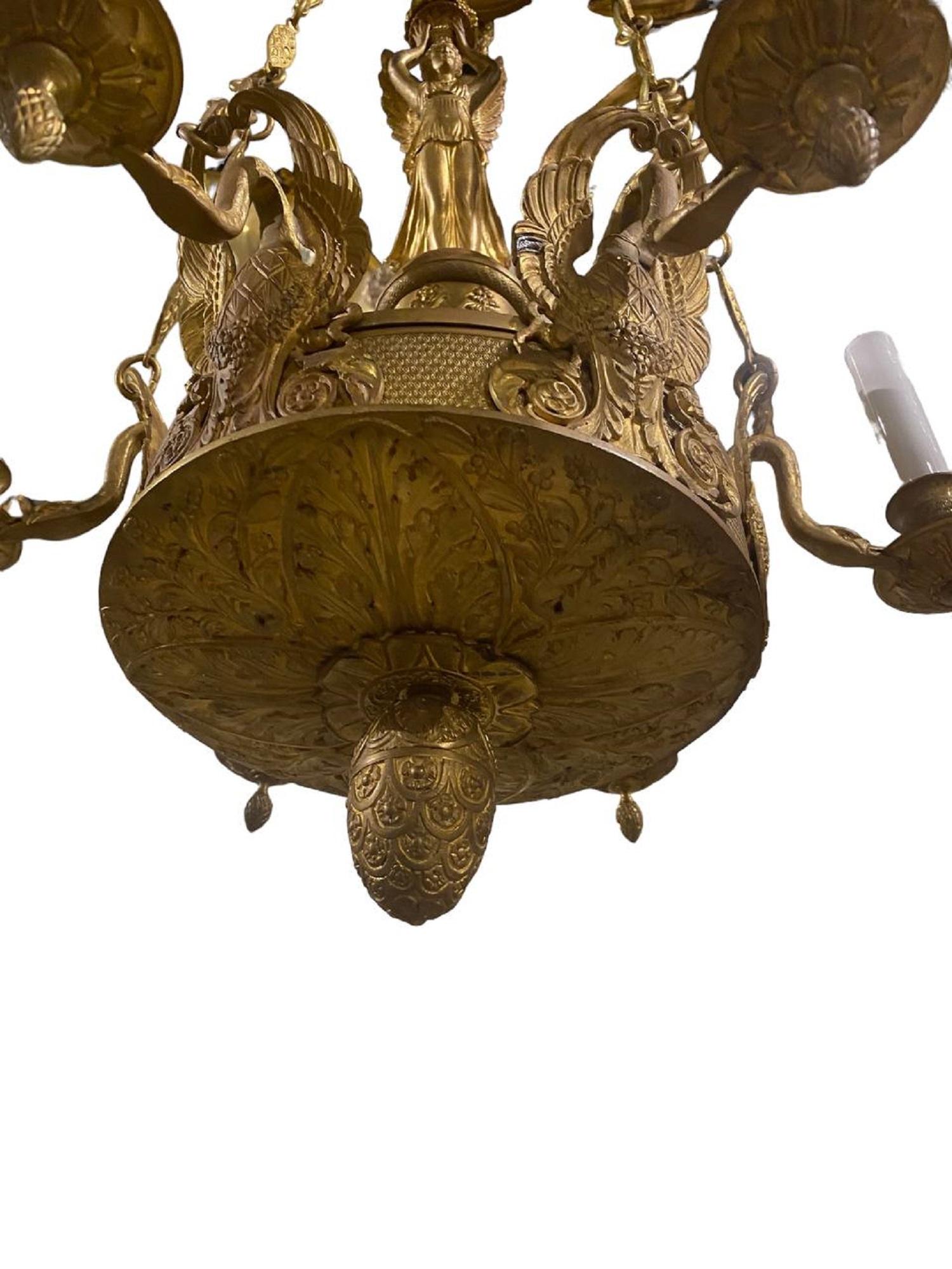 Gilt Late 19th Century French Empire Chandelier For Sale