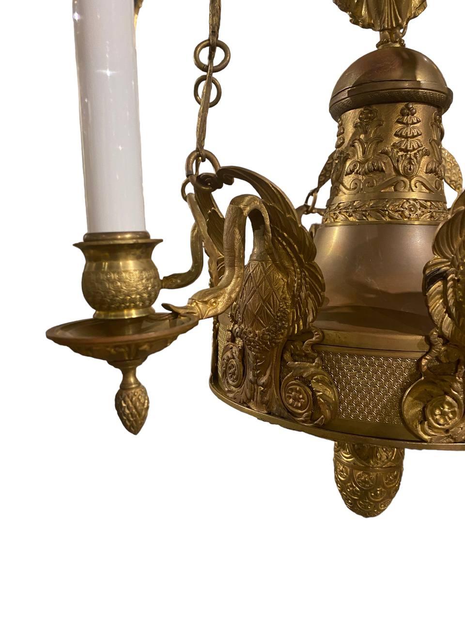 Bronze Late 19th Century French Empire Chandelier For Sale