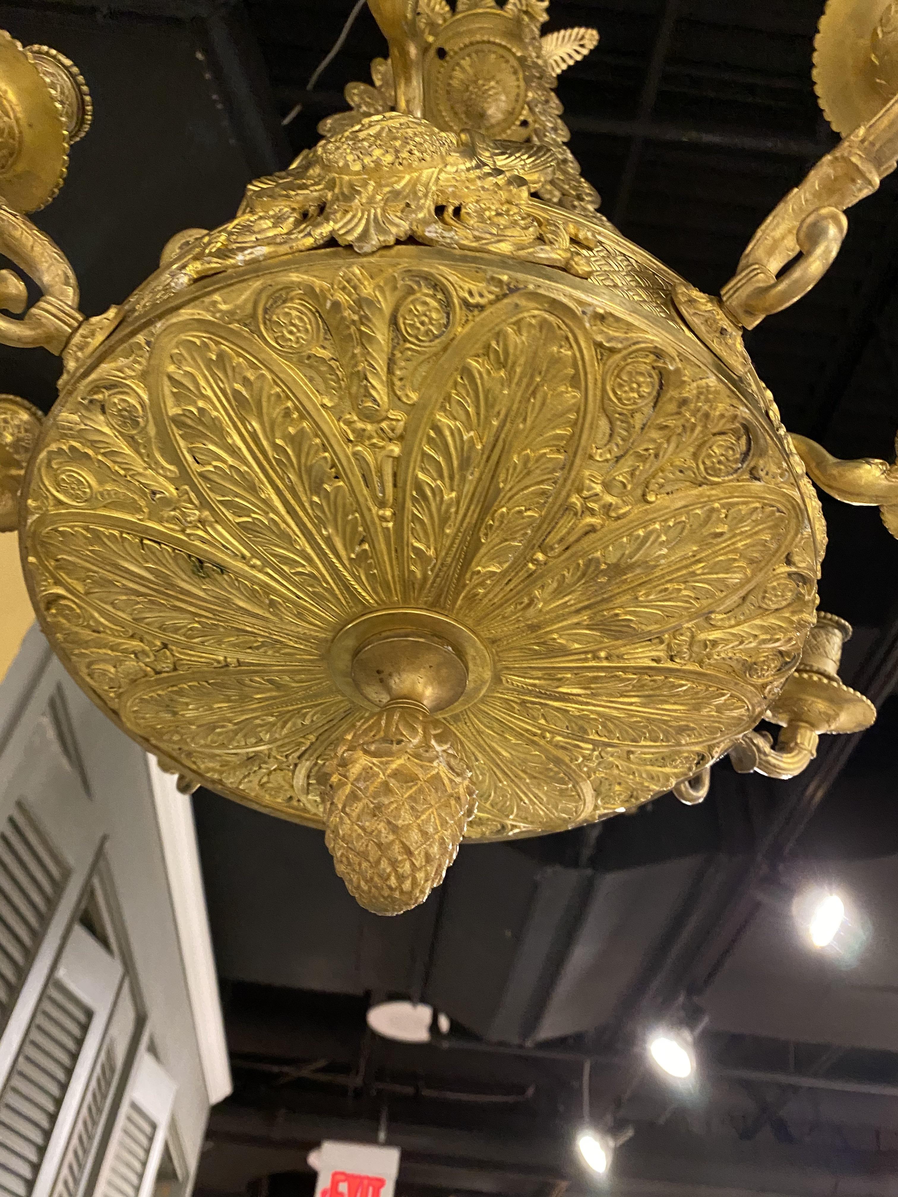 Late 19th Century French Empire chandelier For Sale 1