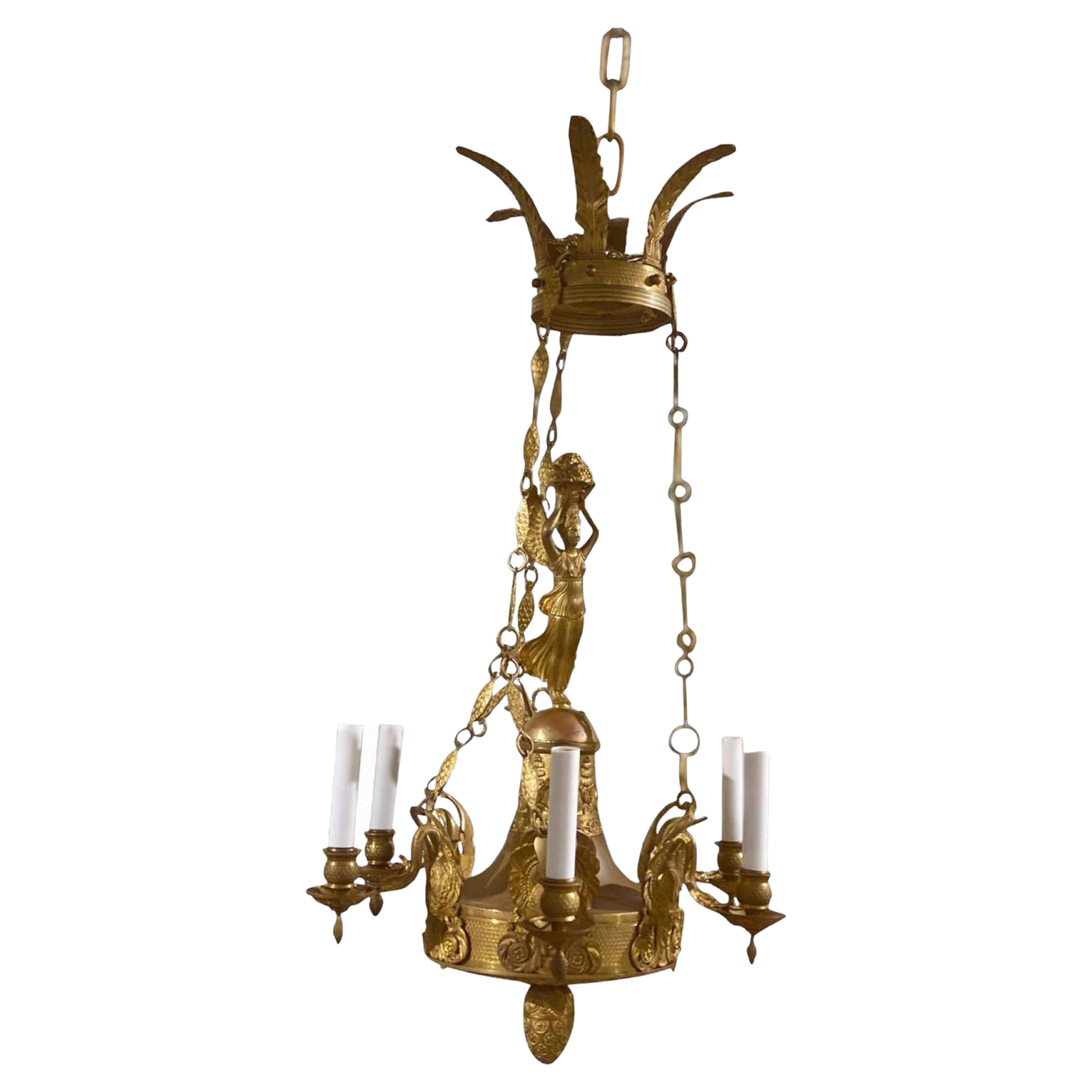 Late 19th Century French Empire Chandelier For Sale
