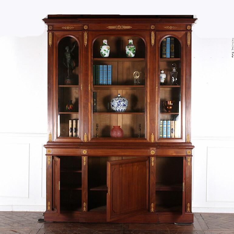 Late 19th Century French Empire Library Bookcase  In Good Condition For Sale In Vancouver, British Columbia