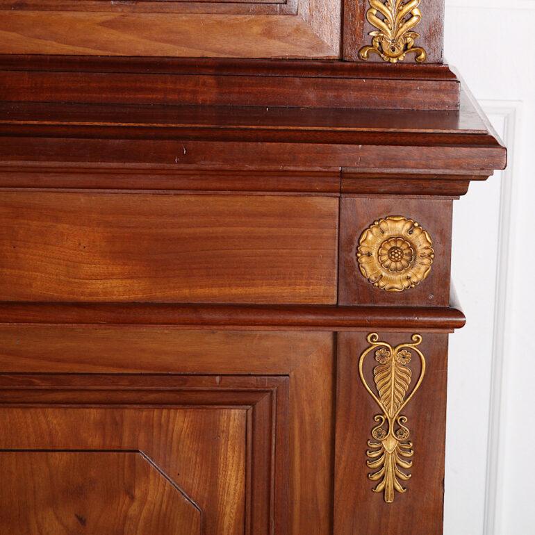Mahogany Late 19th Century French Empire Library Bookcase For Sale