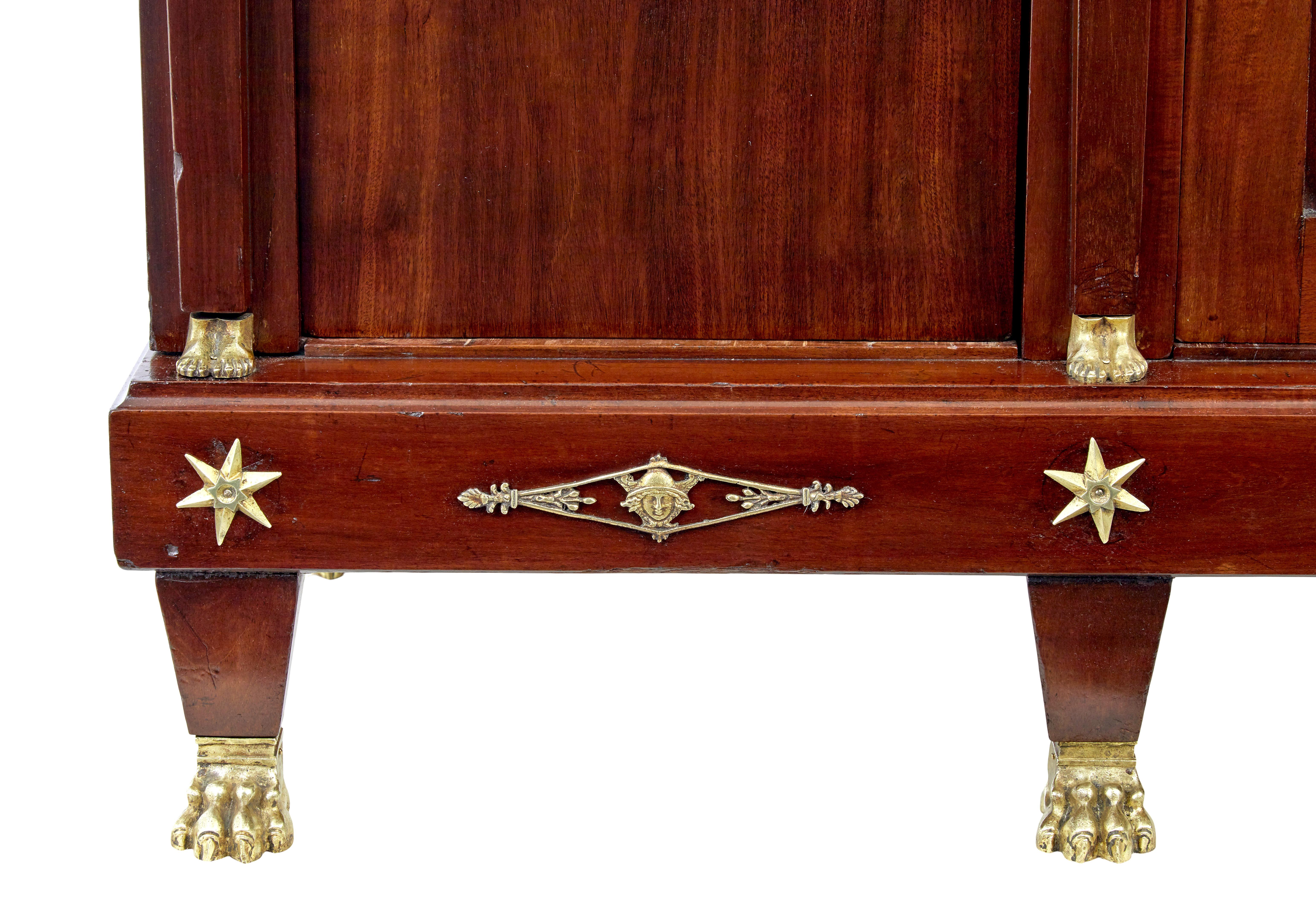 Late 19th Century French empire mahogany and ormolu cabinet For Sale 4