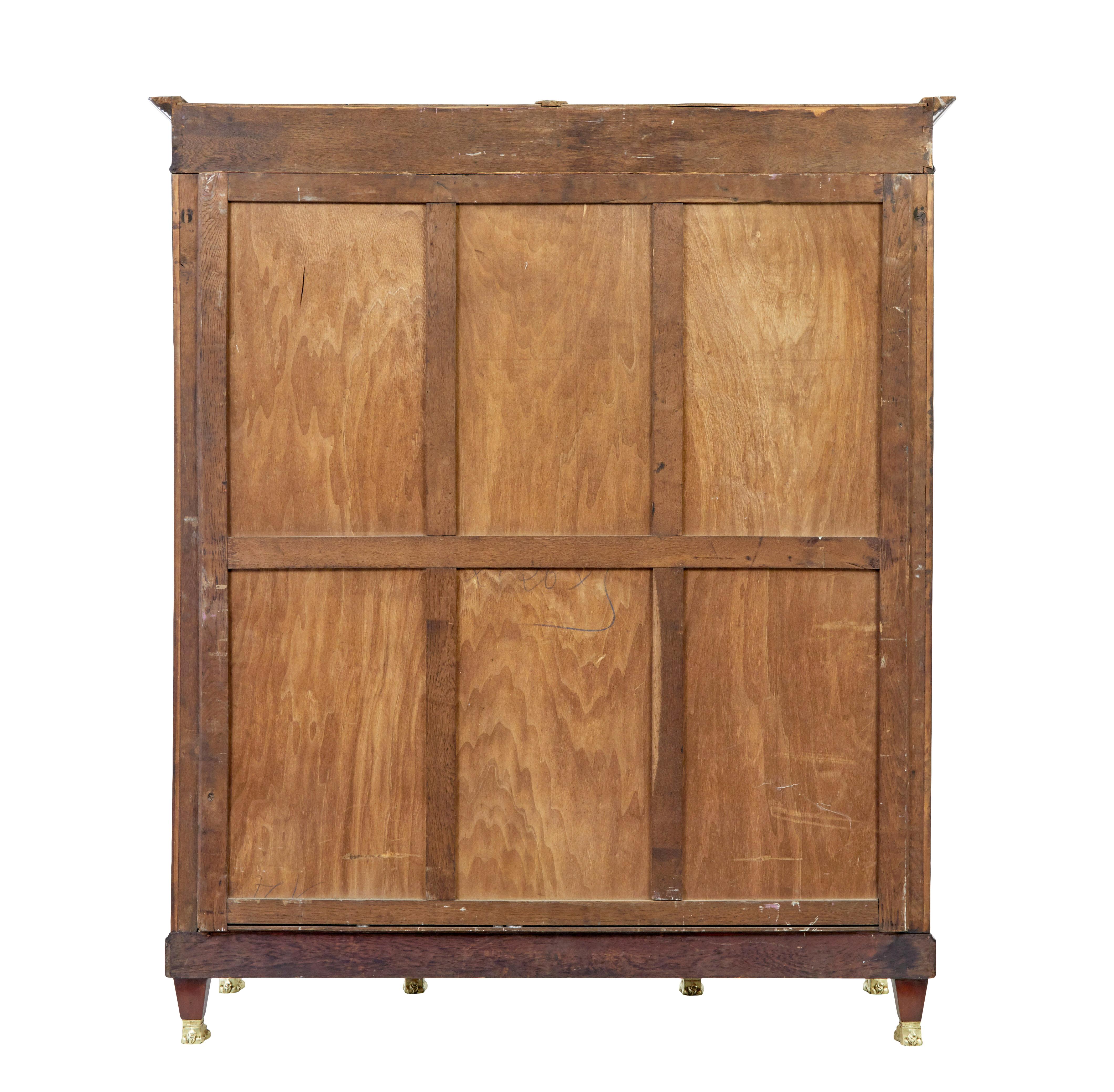 Late 19th Century French empire mahogany and ormolu cabinet In Good Condition For Sale In Debenham, Suffolk