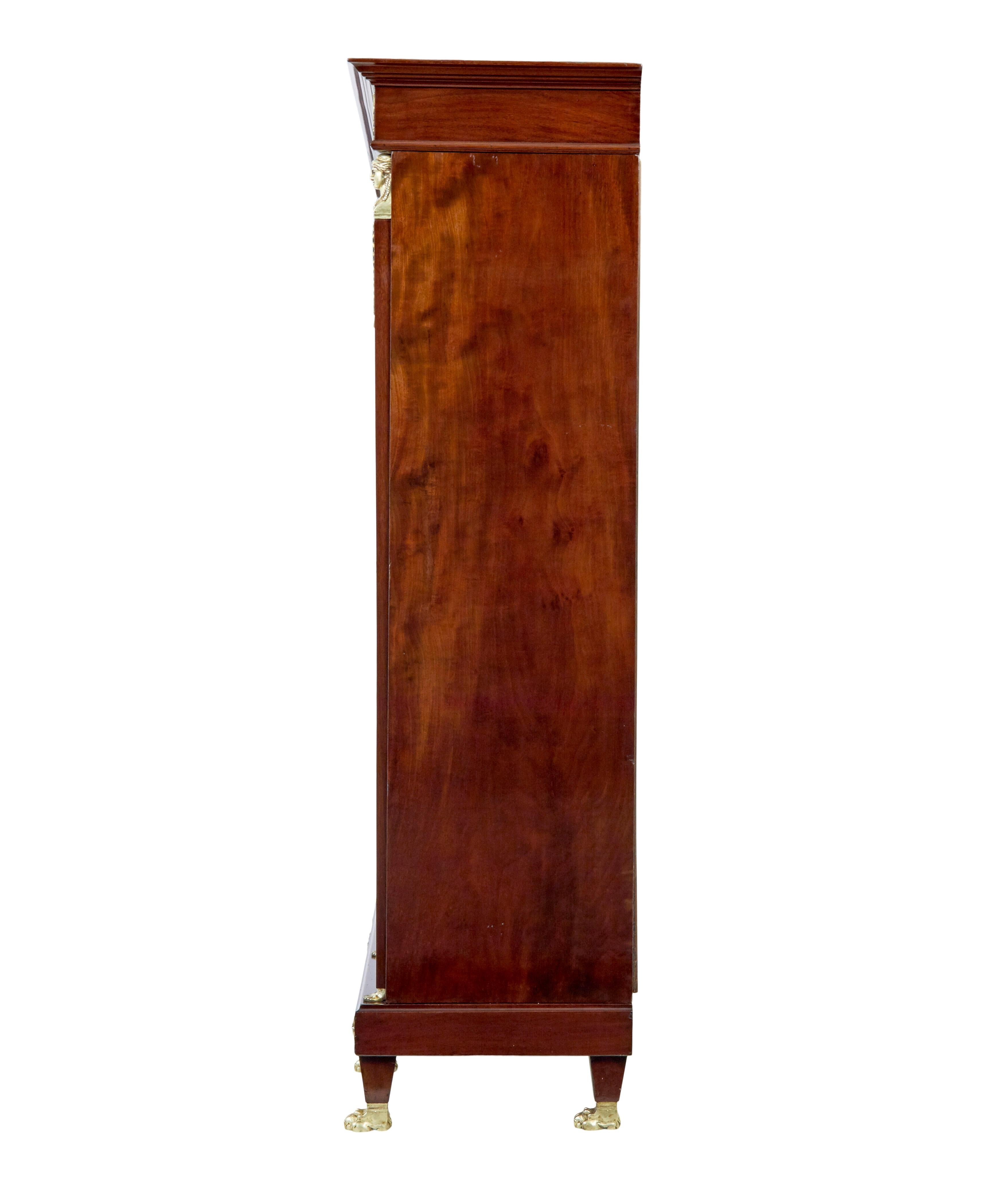 Ormolu Late 19th Century French empire mahogany and ormolu cabinet For Sale