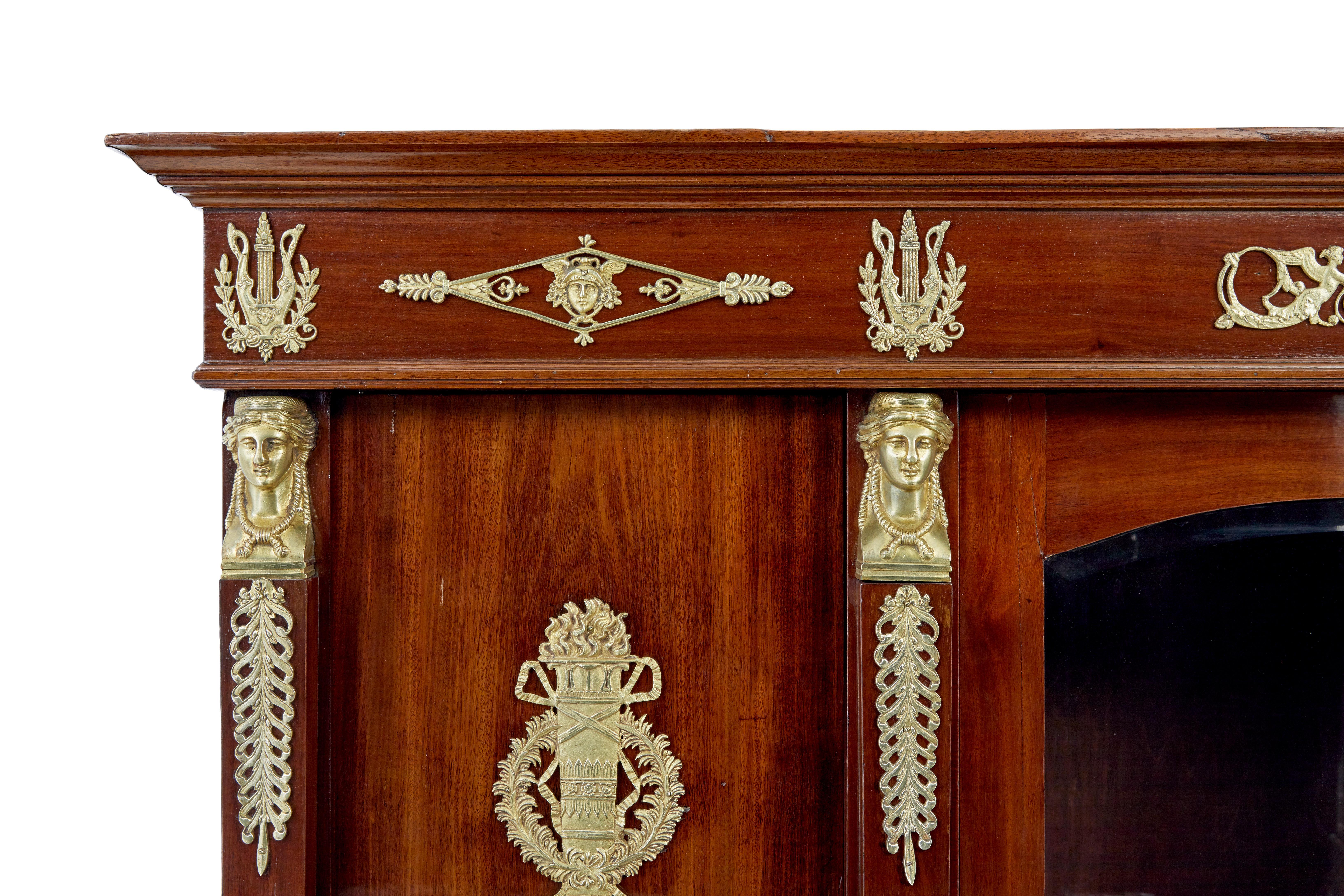 Ormolu Late 19th century French empire mahogany and ormolu cabinet For Sale