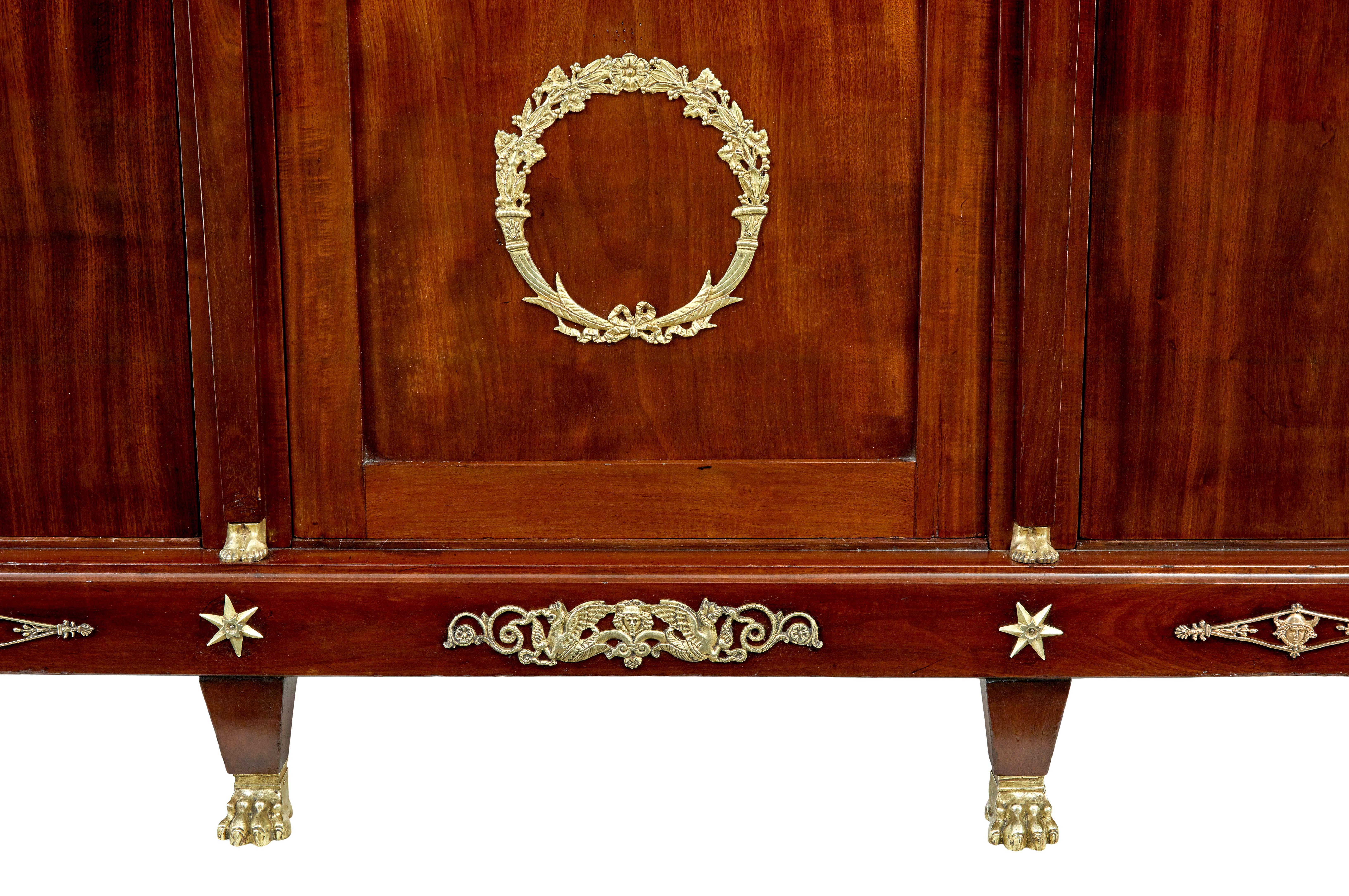 Late 19th Century French empire mahogany and ormolu cabinet For Sale 3
