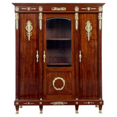 Late 19th century French empire mahogany and ormolu cabinet