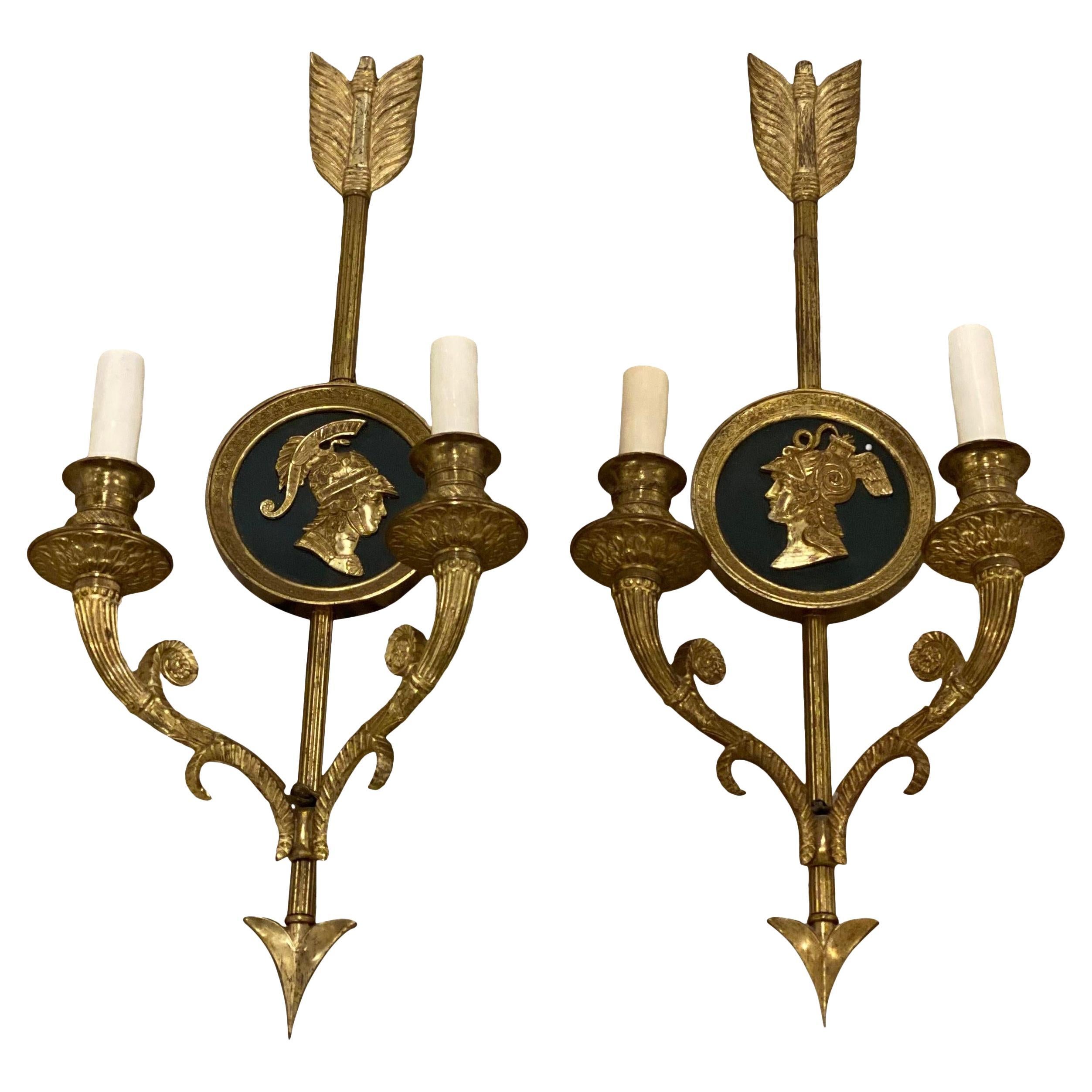 Late 19th Century French Empire Arrow Sconces For Sale