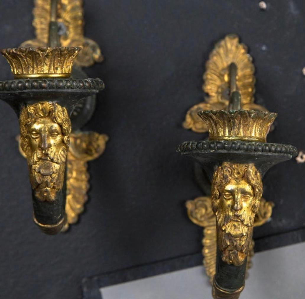Bronze Late 19th Century French Empire Small Sconces  For Sale