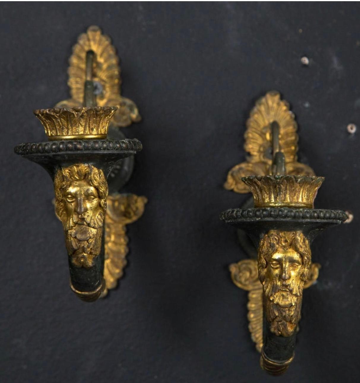 Bronze Petites appliques Empire de la fin du XIXe siècle  en vente