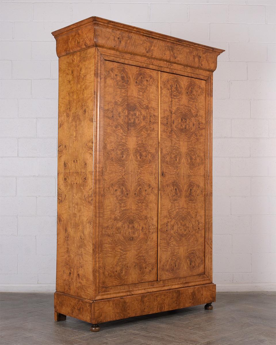 Wood Late 19th Century French Empire Style Burled Armoire